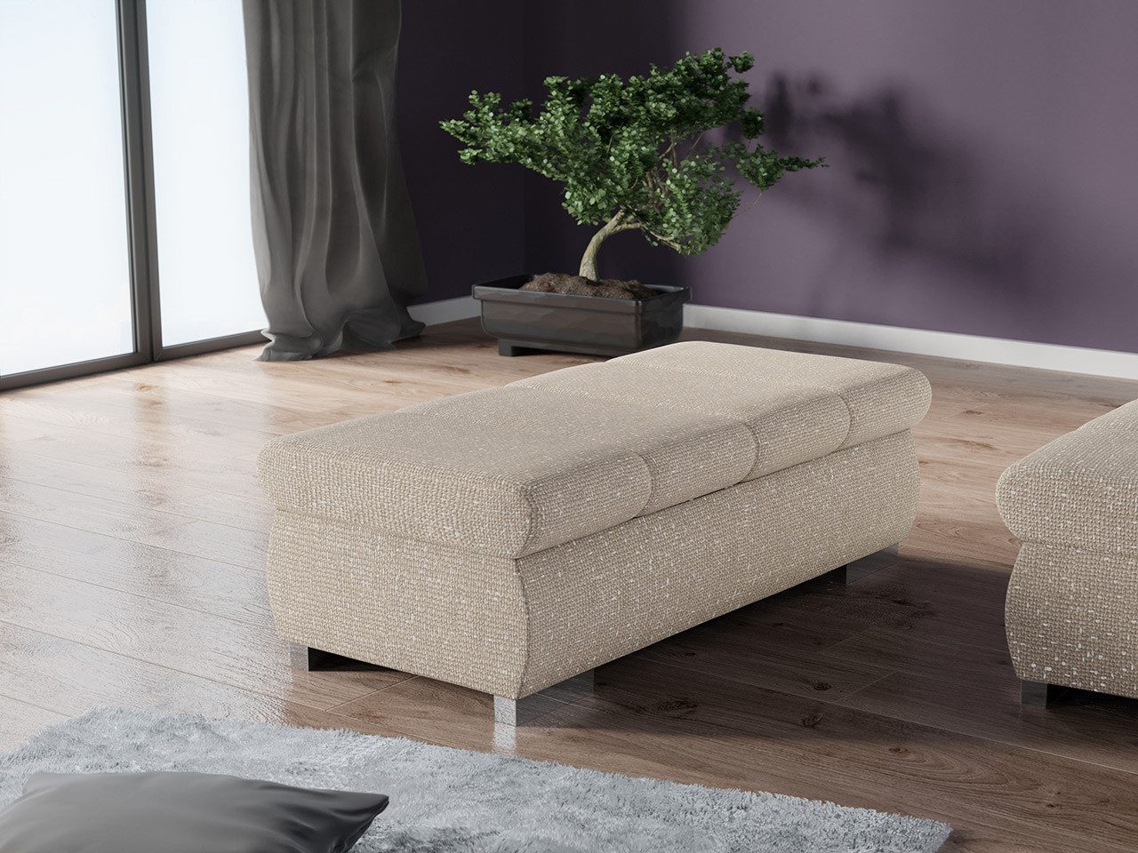 MIRJAN24 Polsterhocker Bangkok Groß, Holzkonstruktion, 120x60x39 günstig online kaufen