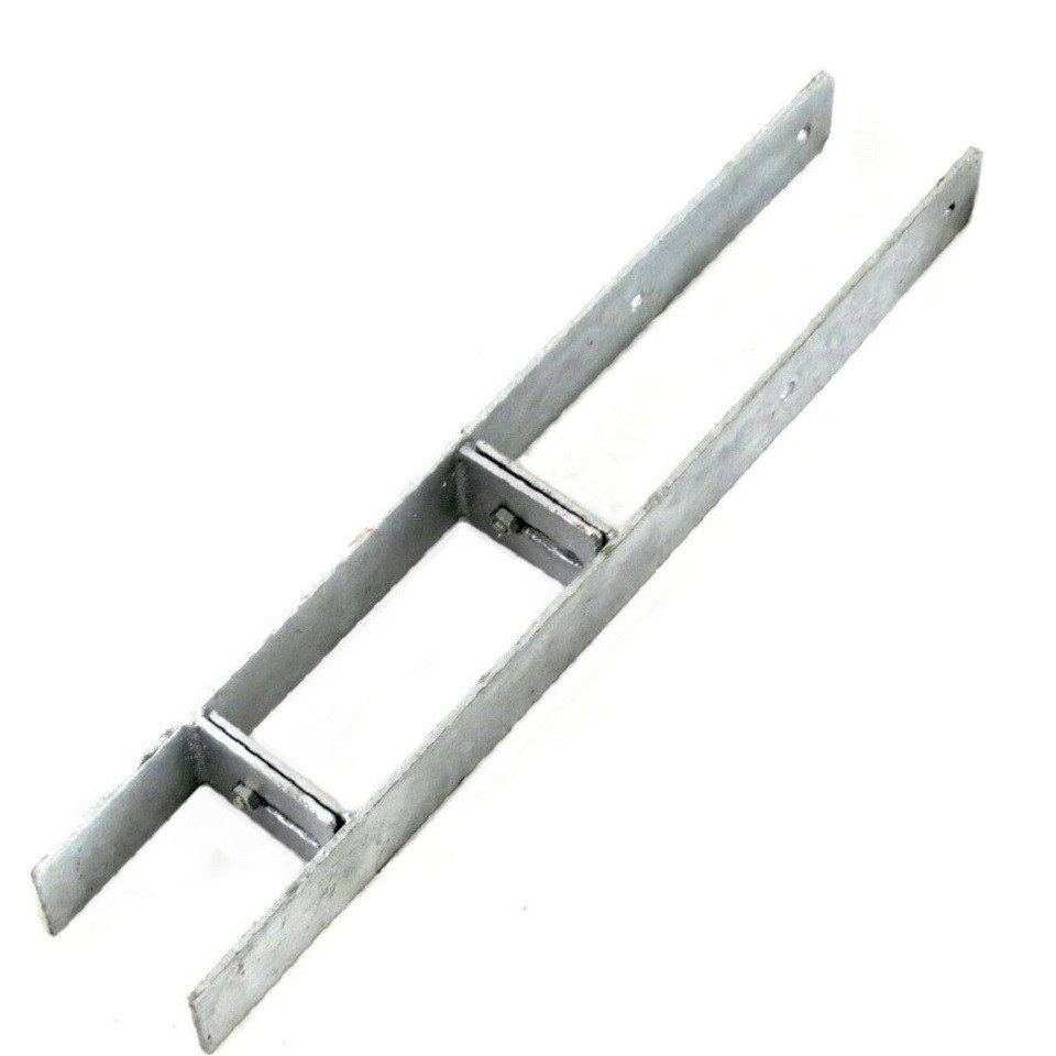 Gartenpirat H-Pfostenanker verstellbar 600x60x5 mm H-Anker für Pfosten von 90-140 mm Почтовый якорь, (1-St), Weite verstellbar, zum Einbetonieren, aus feuerverzinkten Stahl