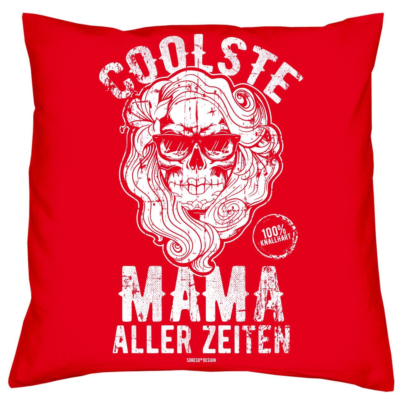 Zeiten Dekokissen Coolste aller Geschenke & für Urkunde, Mütter Mama Kissen rot Geschenkidee Soreso®