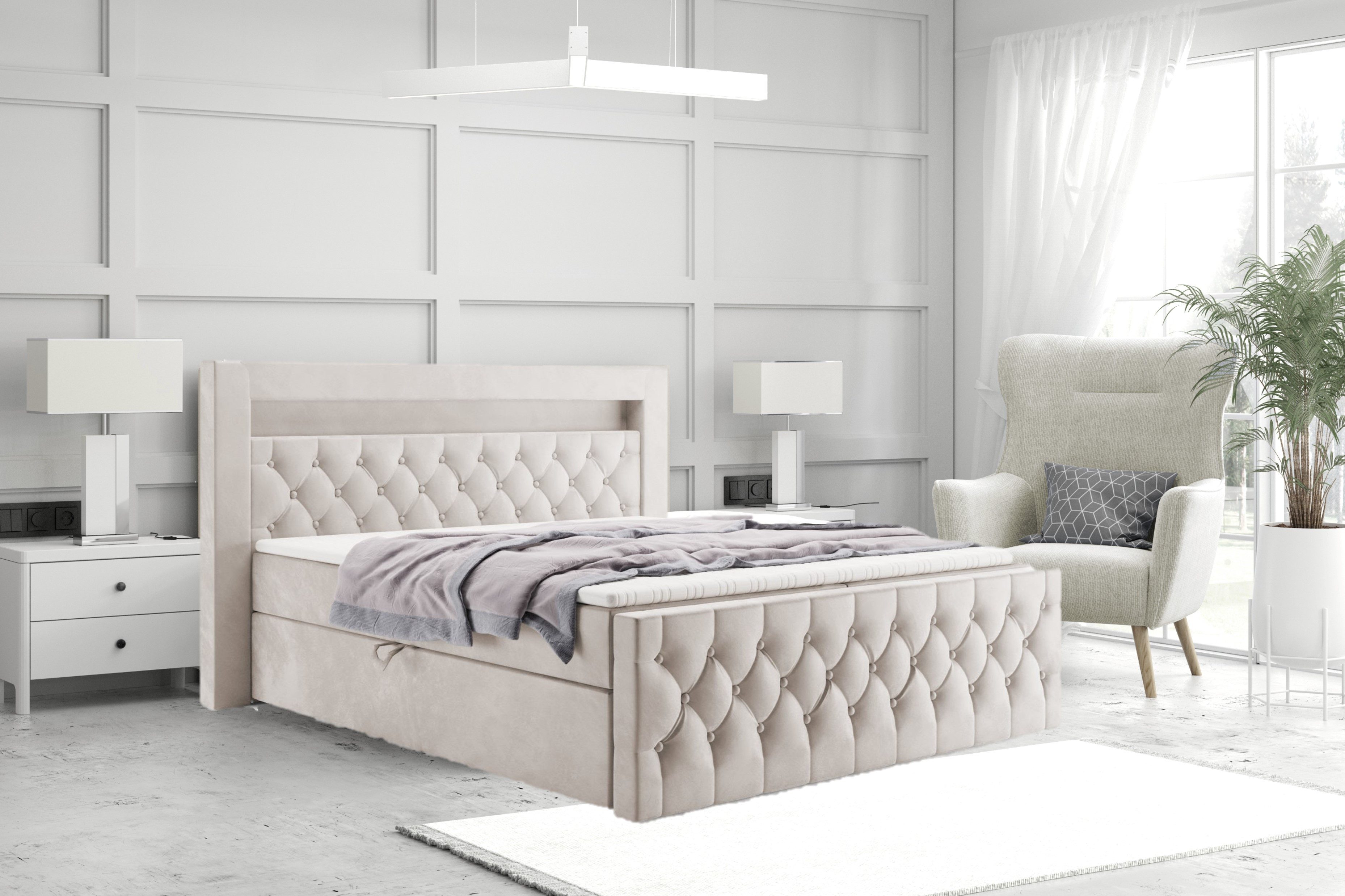 Labett Boxspringbett GOLD 9 mit LED, günstig online kaufen