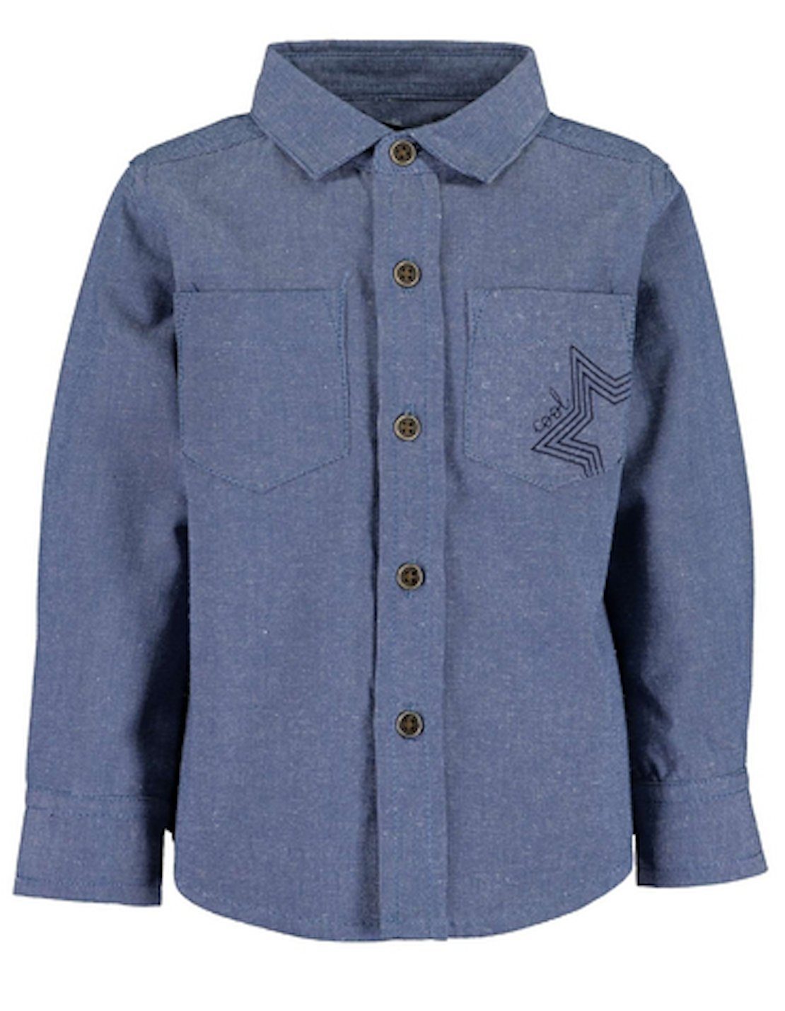 Jungen Langarm Blau (1-tlg) Gr. Seven Langarmhemd Hemd Blue Seven 68-86 Blue Baby Jeans