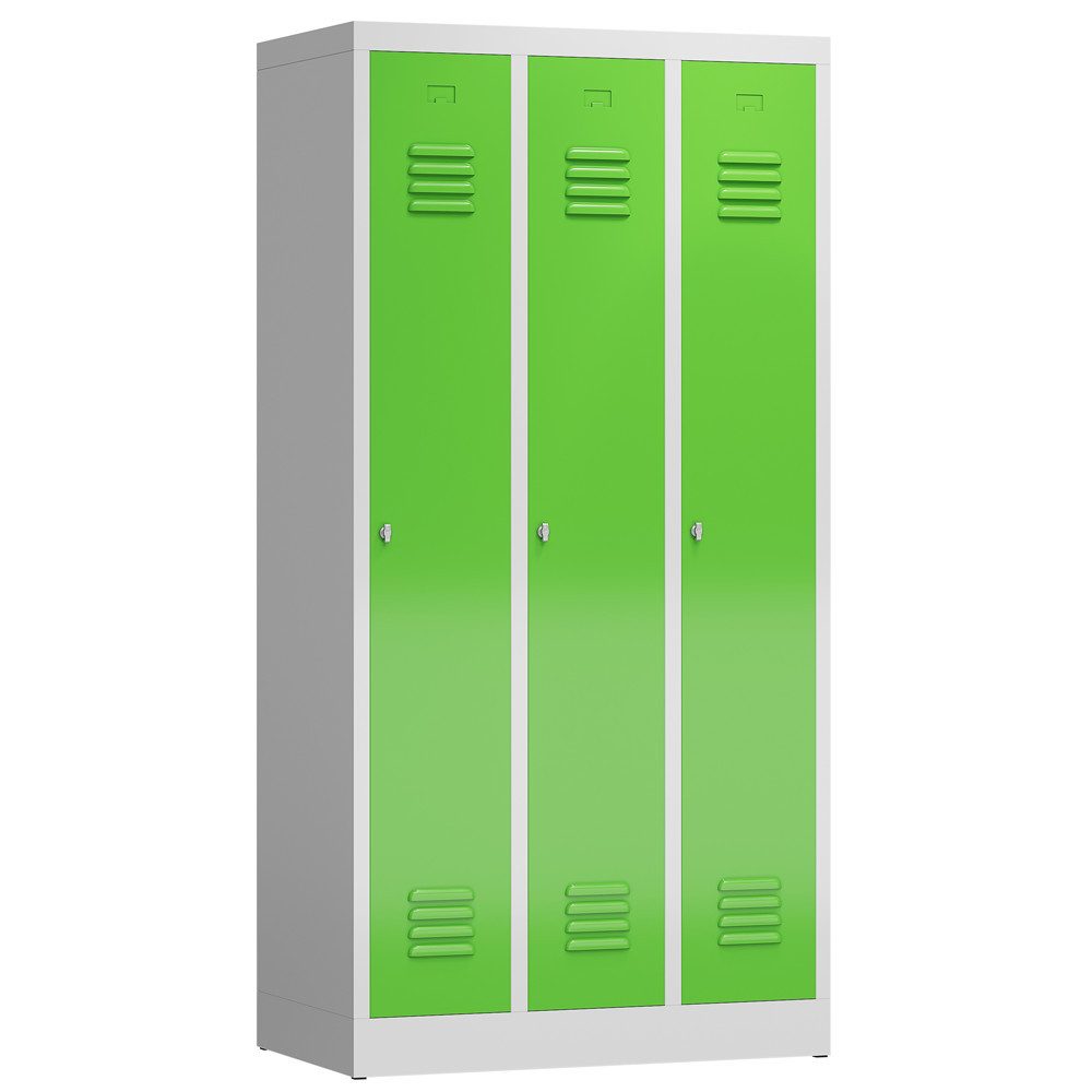 Steelboxx Spind 3er Spind Spindschrank Kleiderspind 180x90x50cm (1-St) Komplett verschweißt und montiert- keine Montage erforderlich