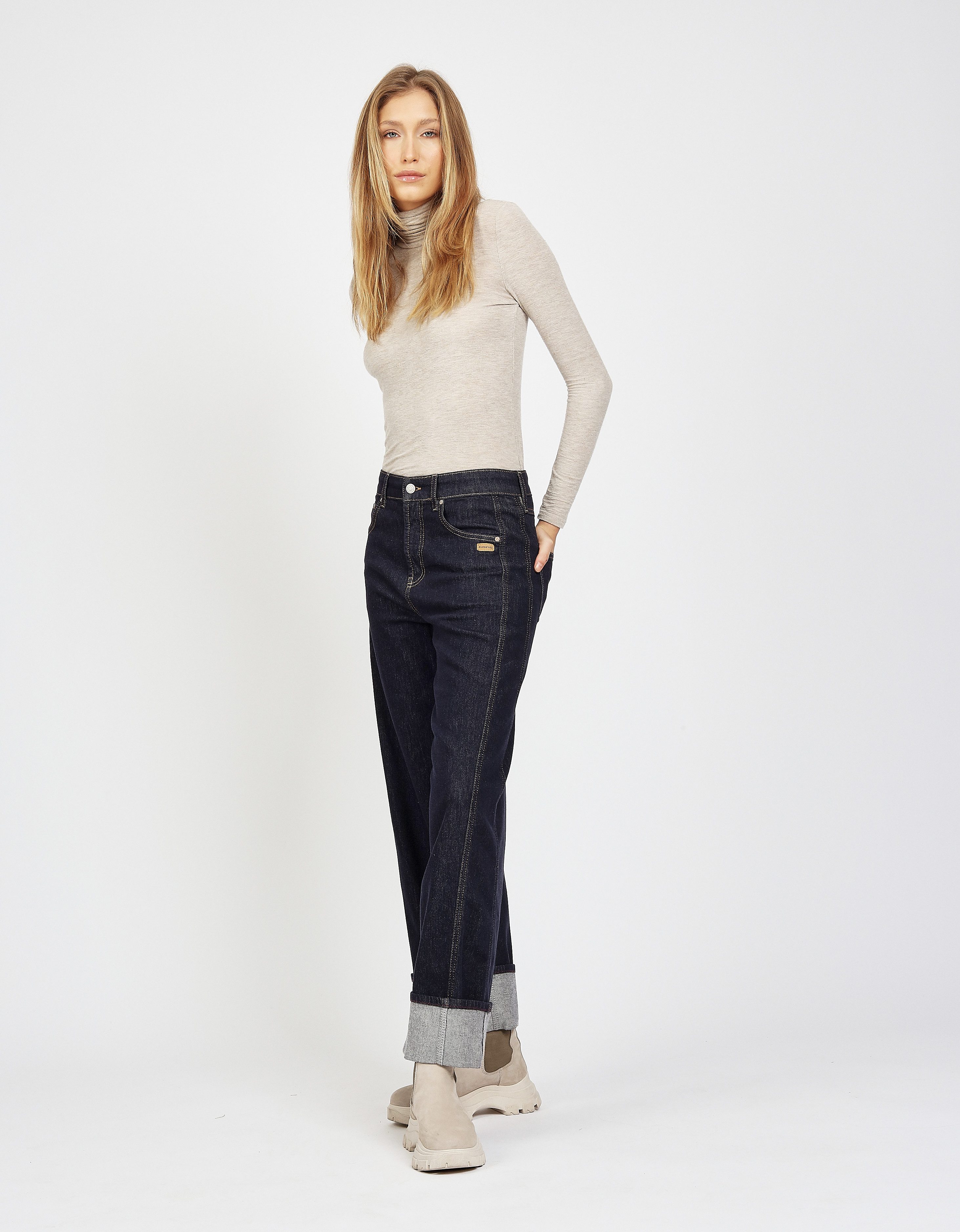 GANG Straight-Jeans 94BLAKE STRAIGHT hoher Bund, Umschlag am Saum – Bild 5 von 5