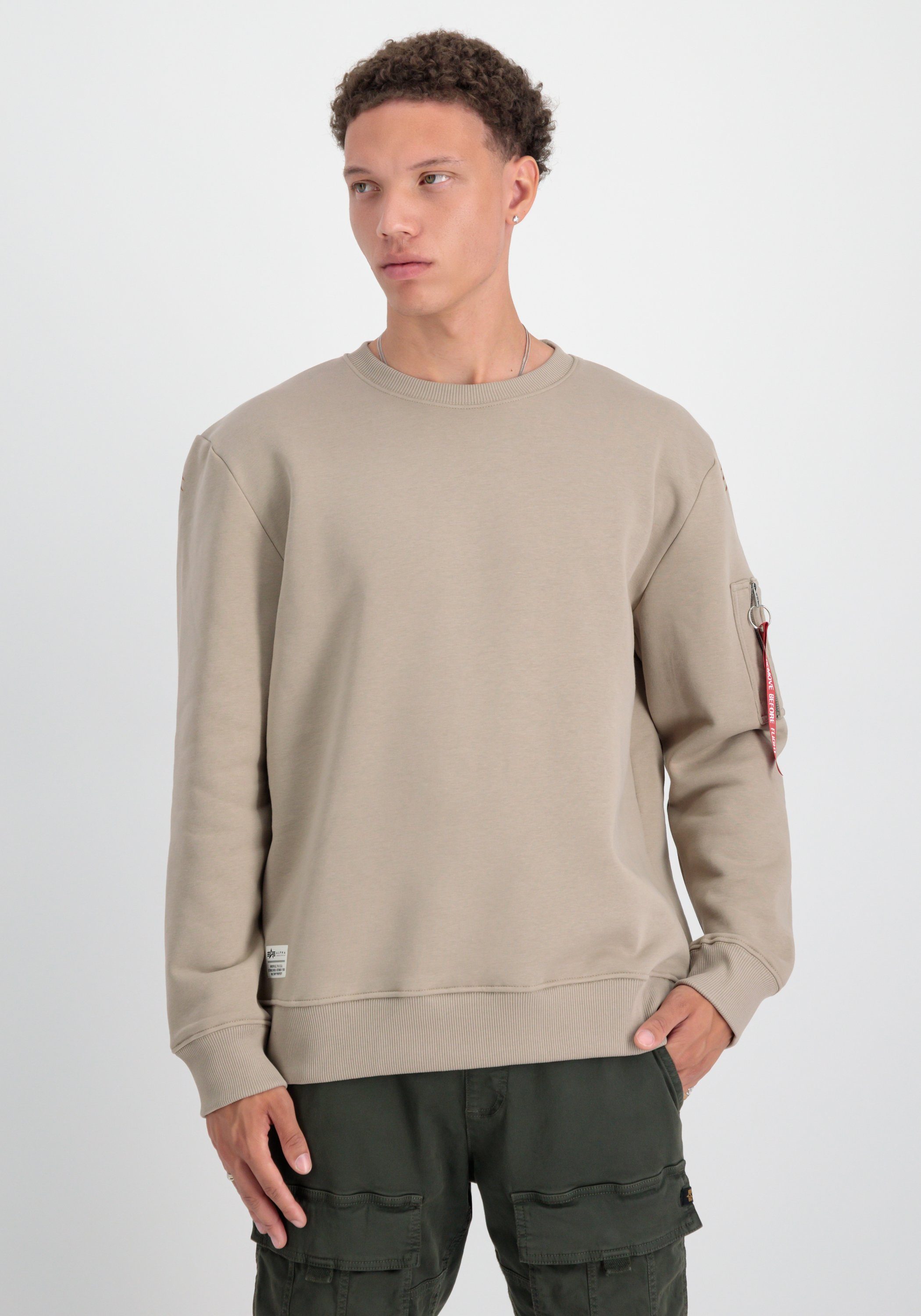 Alpha Industries Sweater Alpha Industries Men - Sweatshirts Dragon EMB Sweater vintage sand | Sweatshirts