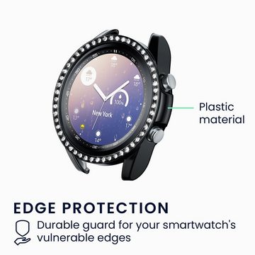 kwmobile Smartwatch-Hülle 2x Kunststoff Hülle für Samsung Galaxy Watch 3 (41mm), Schutzrahmen - Glitzer Schutzhülle in Schwarz Rosegold