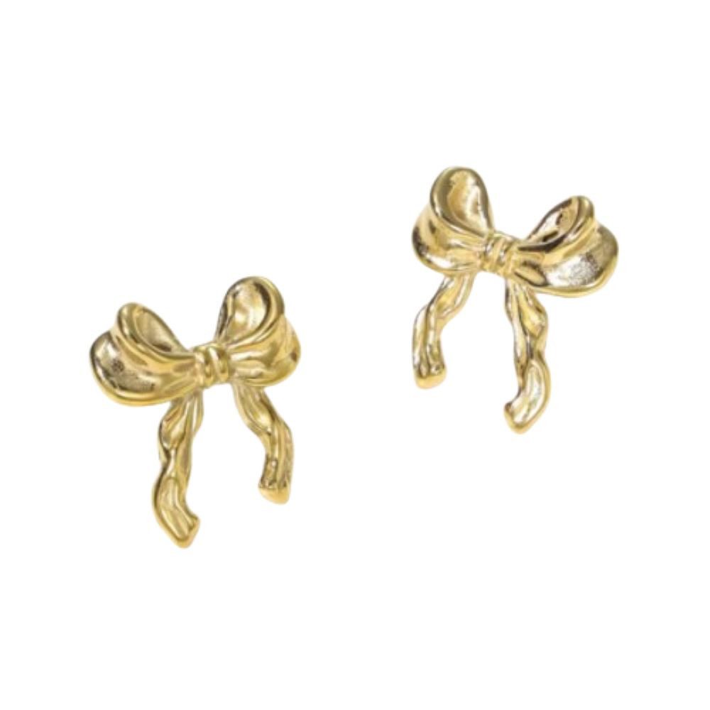 Ohrstecker-Set Gold - Ohrstecker Schleife aus Edelstahl Damen