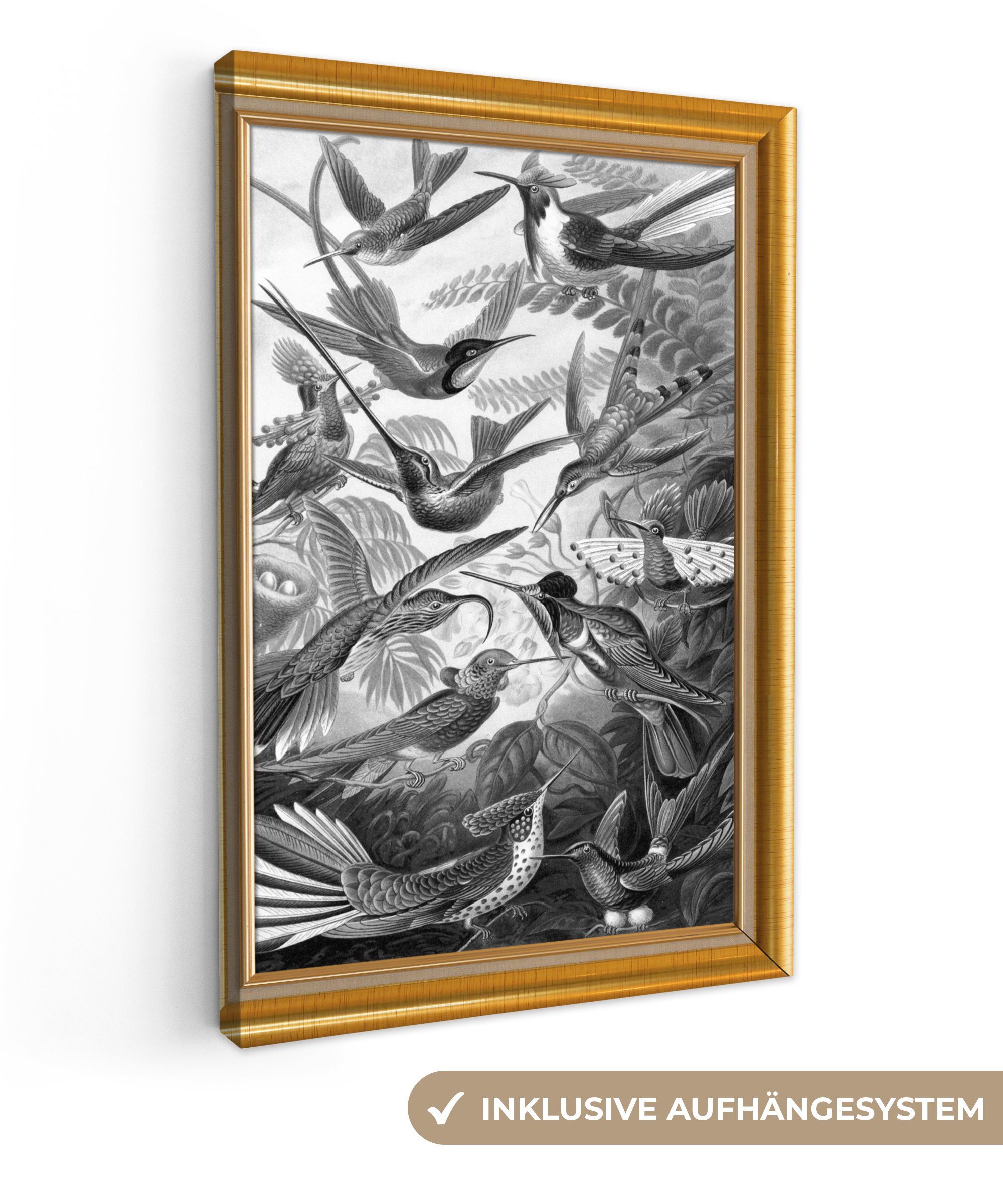 OneMillionCanvasses® Leinwandbild Kunstwerk - Maler - Rahmen - Gold, (1 St), Leinwandbild fertig bespannt inkl. Zackenaufhänger, Gemälde, 20x30 cm