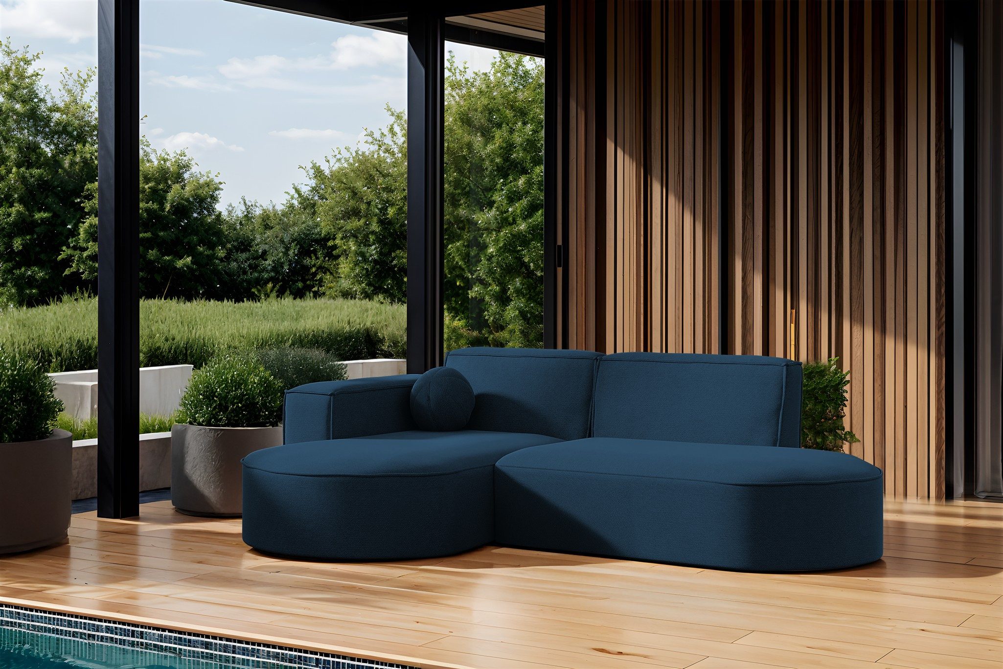 Fun Möbel Loungesofa Gartenmöbel Gartensofa Ecksofa SUNDAY XS, inkl. 1 Zierkissen, Wetterfester Stoff