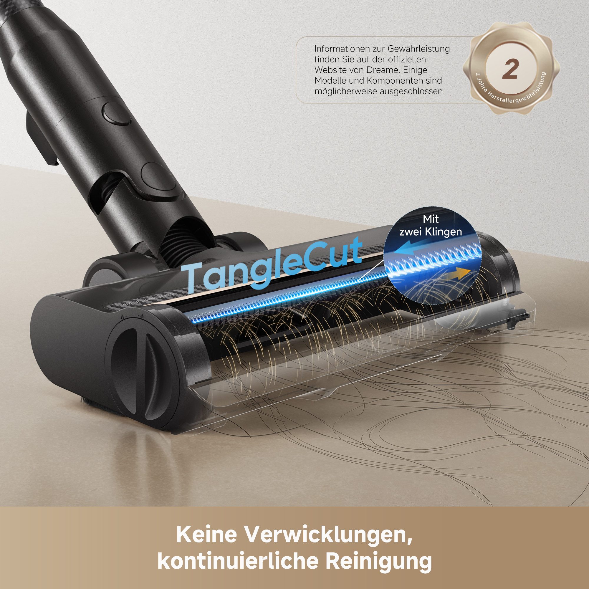 Dreame Akku-Hand-und Stielstaubsauger R20 Pro, 600 W, 26000 Pa, Anti-Haar, 99.9% Filter, LED, Flex 90°