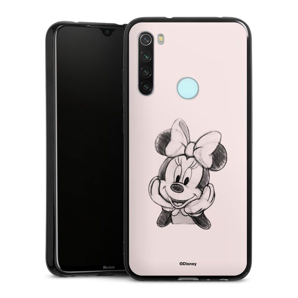 DeinDesign Handyhülle Minnie Mouse Offizielles Lizenzprodukt Disney Minnie Posing Sitting, Xiaomi Redmi Note 8 Silikon Hülle Bumper Case Handy Schutzhülle