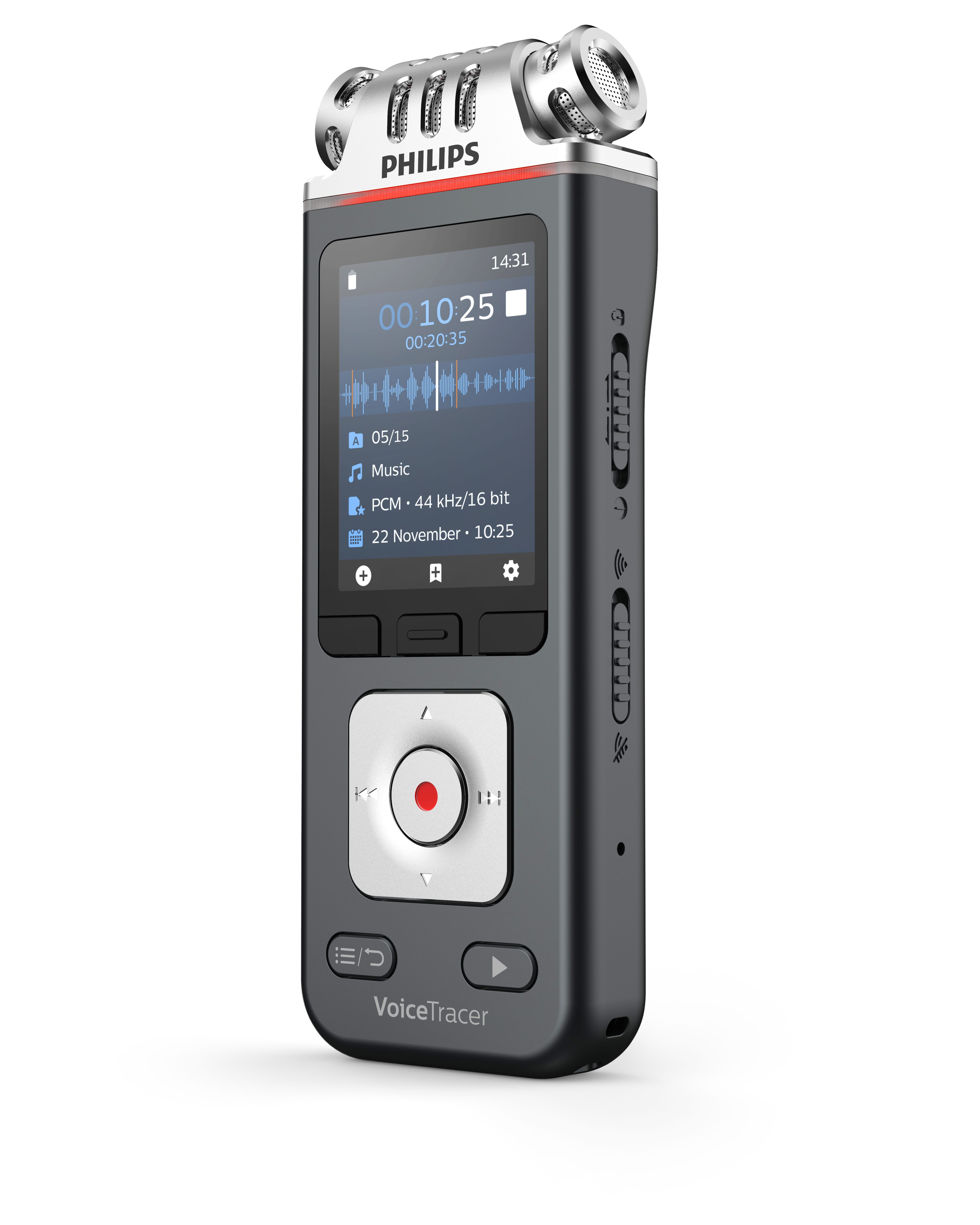Philips DVT6110 Audiorecorder Digitales Diktiergerät (8GB, 24-Bit-/96-kHz, ClearVoice, WIFI App, Datentransfer)