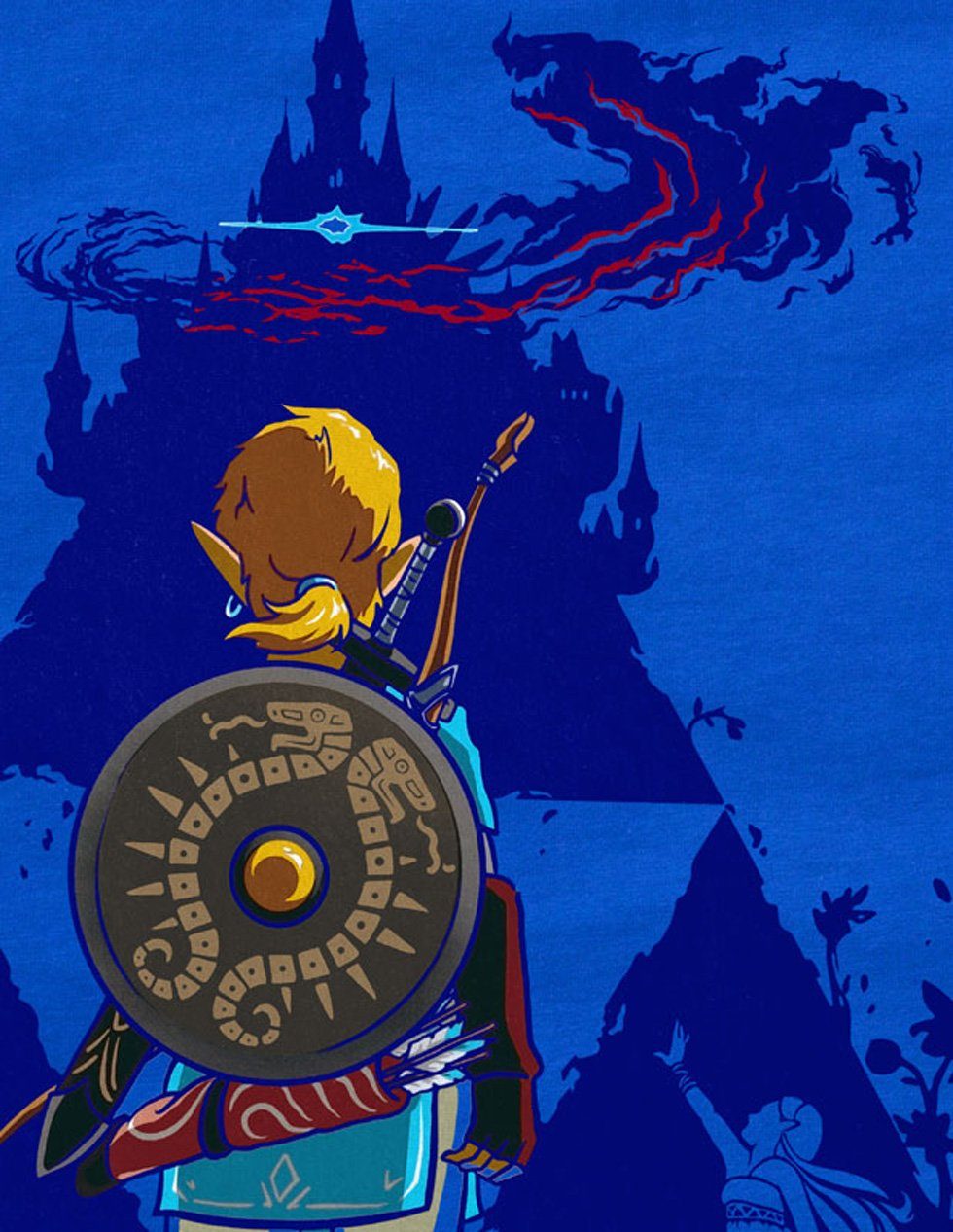 Breath gamer Blue schwarz style3 Link Kinder hyrule T-Shirt Print-Shirt