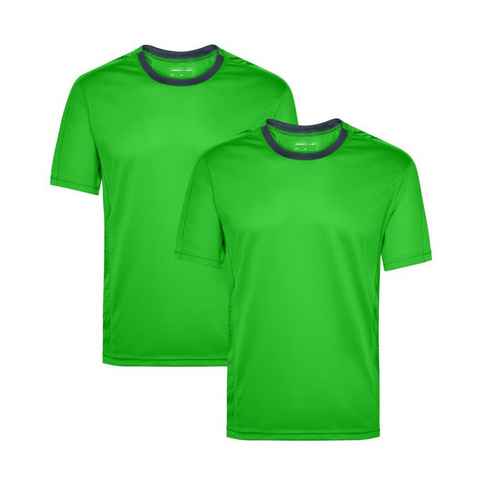James & Nicholson Laufshirt Doppelpack Herren Kurzarm Laufshirt Running T-Shirt JN472 (Doppelpack, 2er-Pack) Atmungsaktiv und Feuchtigkeitsregulierend