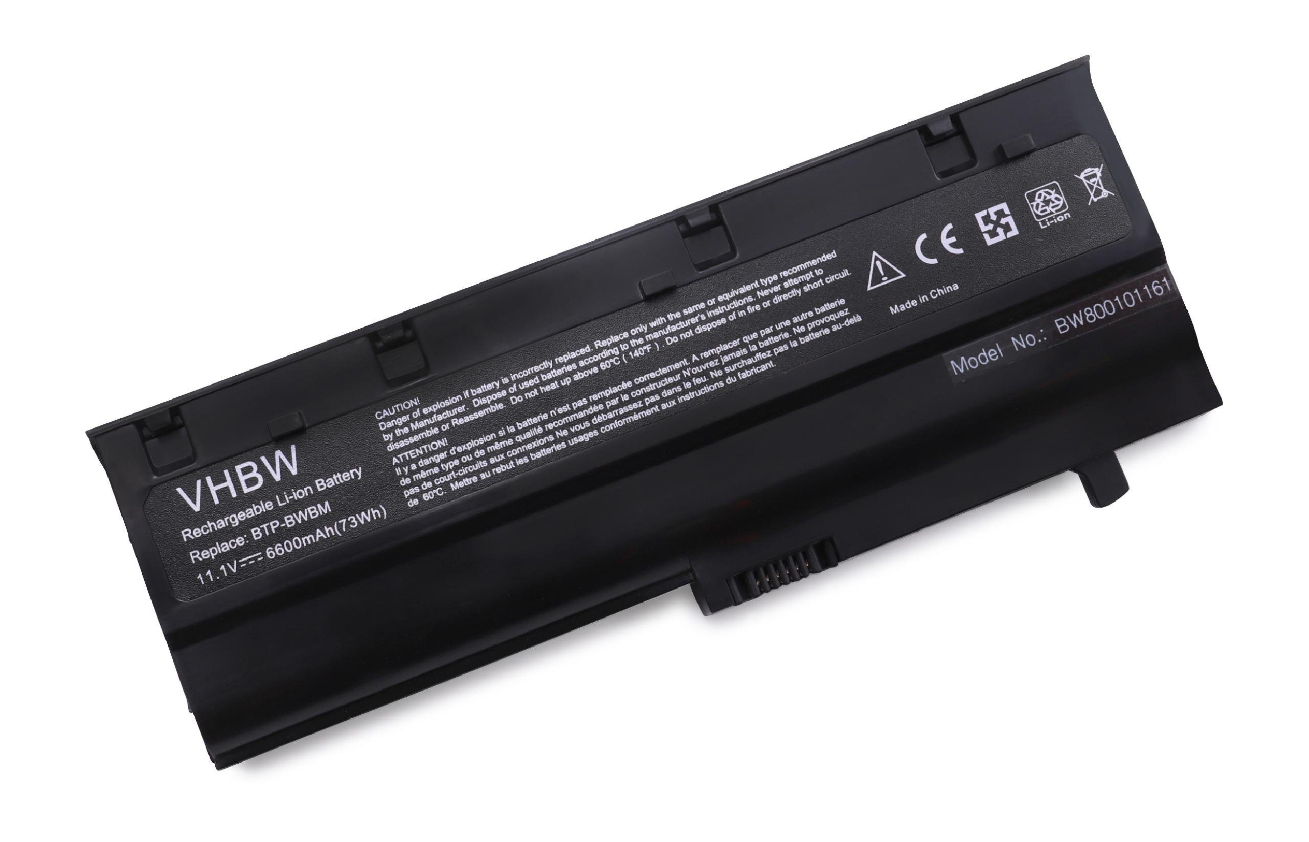 6600 BTP-CFBM, (6600mAh, Netbook 11,1V, / Medion Notebook BTP-C1BM, BTP-C1BM5, vhbw BTP-C2BM, für Laptop-Akku mAh BTP-BZBM, Ersatz BTP-CJB BTP-BYBM, für BTP-CHBM, Li-Ion)