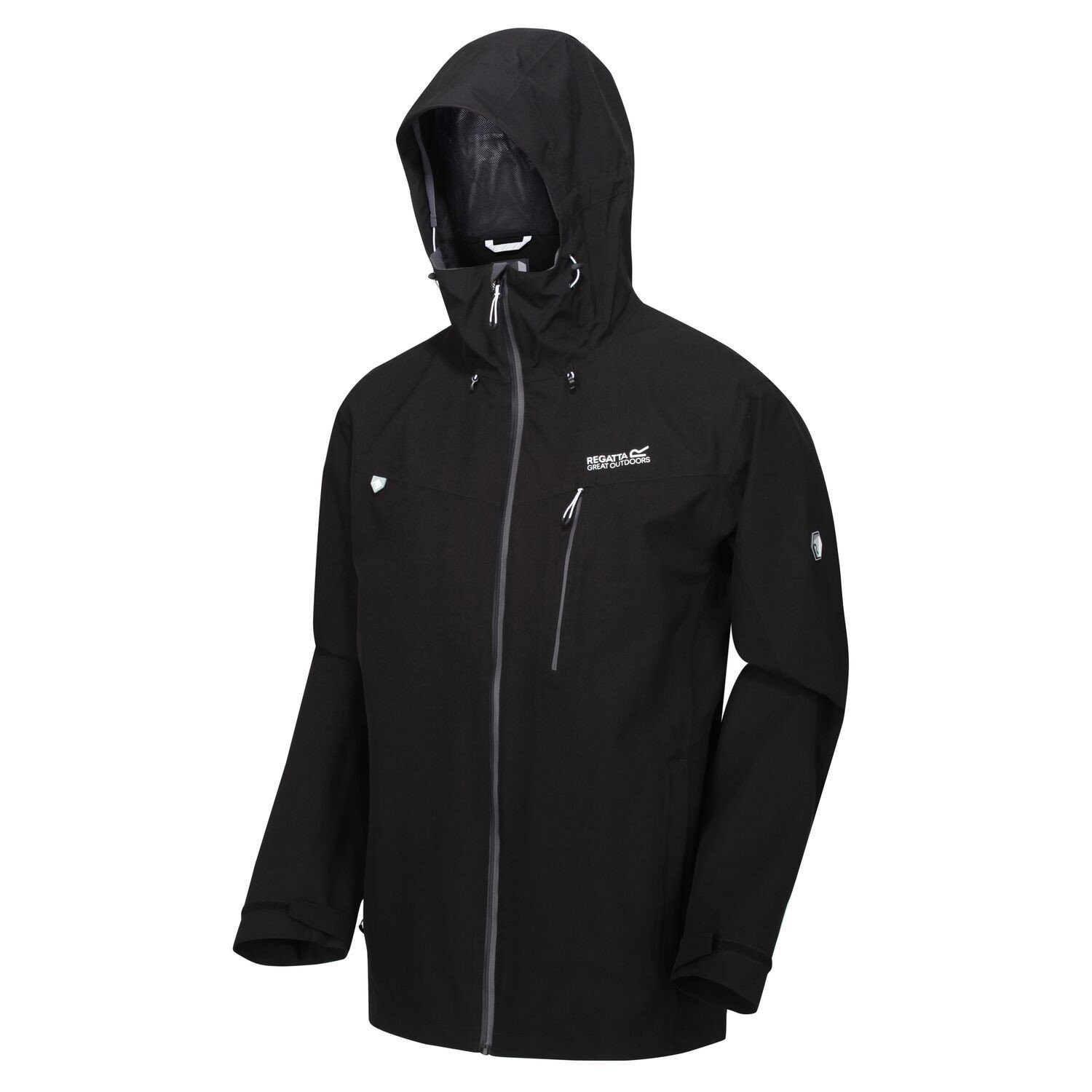 Schwarz Regatta Herren Wasserdicht Regenjacke Outdoorjacke und Winddicht Birchdale