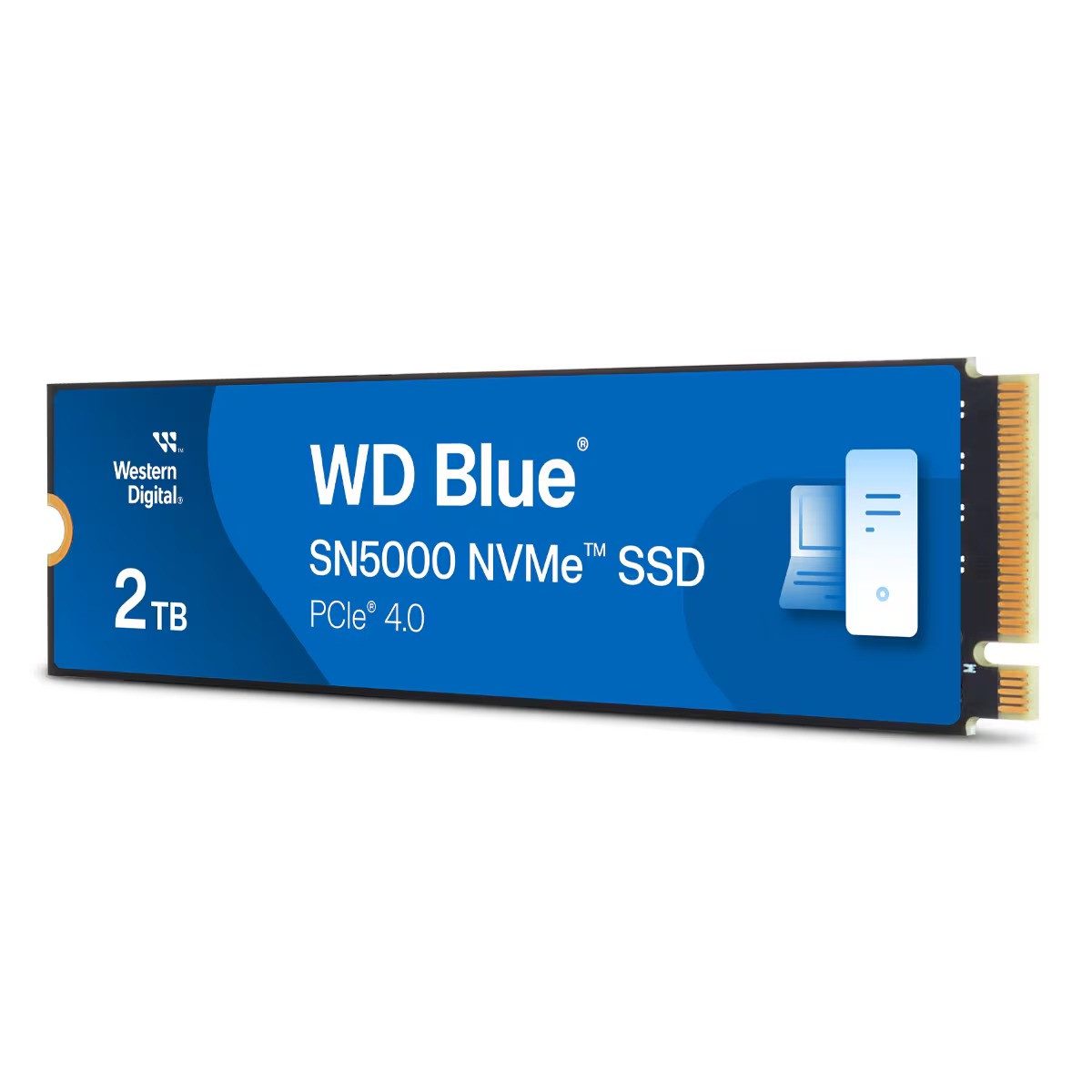Western Digital WD Blue SN5000 2TB SSD M.2 2280 NVMe 2000GB interne SSD (2 TB) M.2" 5150 MB/S Lesegeschwindigkeit, 4850 MB/S Schreibgeschwindigkeit, PCIe Gen4 x4, NVMe, Western Digital nCache 4.0, 3D TLC NAND