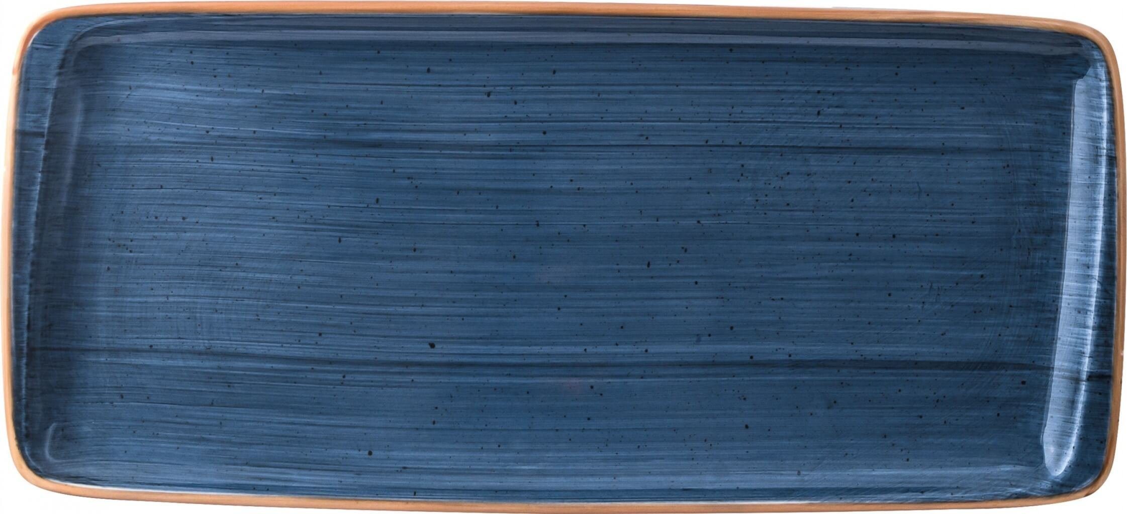Bonna Servierplatte 6x Bonna Aura Dusk 34x16cm Servierplatten Teller rechteckig Blau, Porzellan