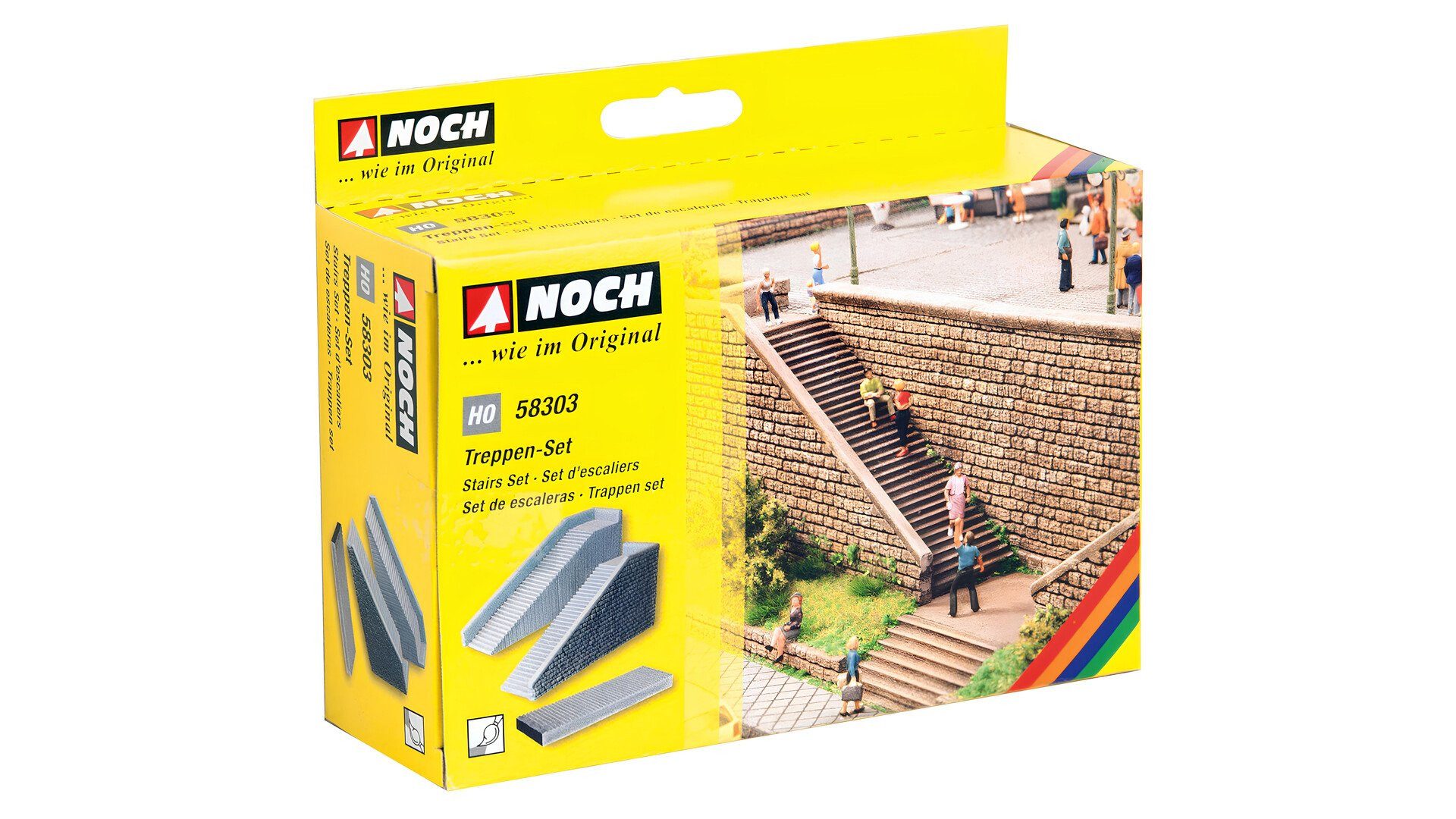 NOCH Modelleisenbahn-Spielunterlage NOCH® Treppen-Set aus Hartschaum, links- und recht