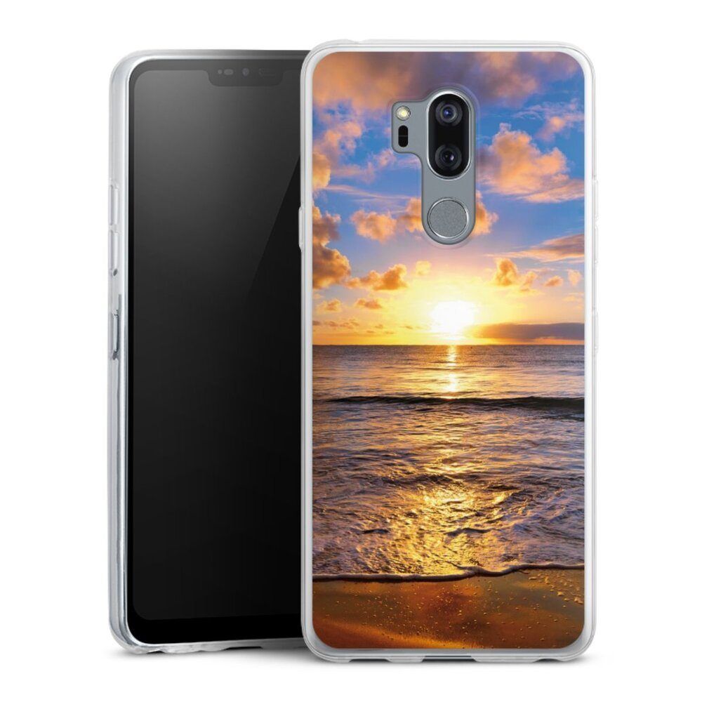 DeinDesign Handyhülle Meer Sonnenuntergang Strand Strand, LG G7 ThinQ Slim Case Silikon Hülle Ultra Dünn Schutzhülle