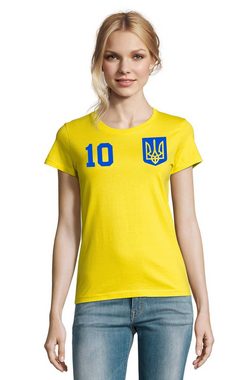 Blondie & Brownie T-Shirt Damen Ukraine Ukraina Sport Trikot Fußball Meister WM EM