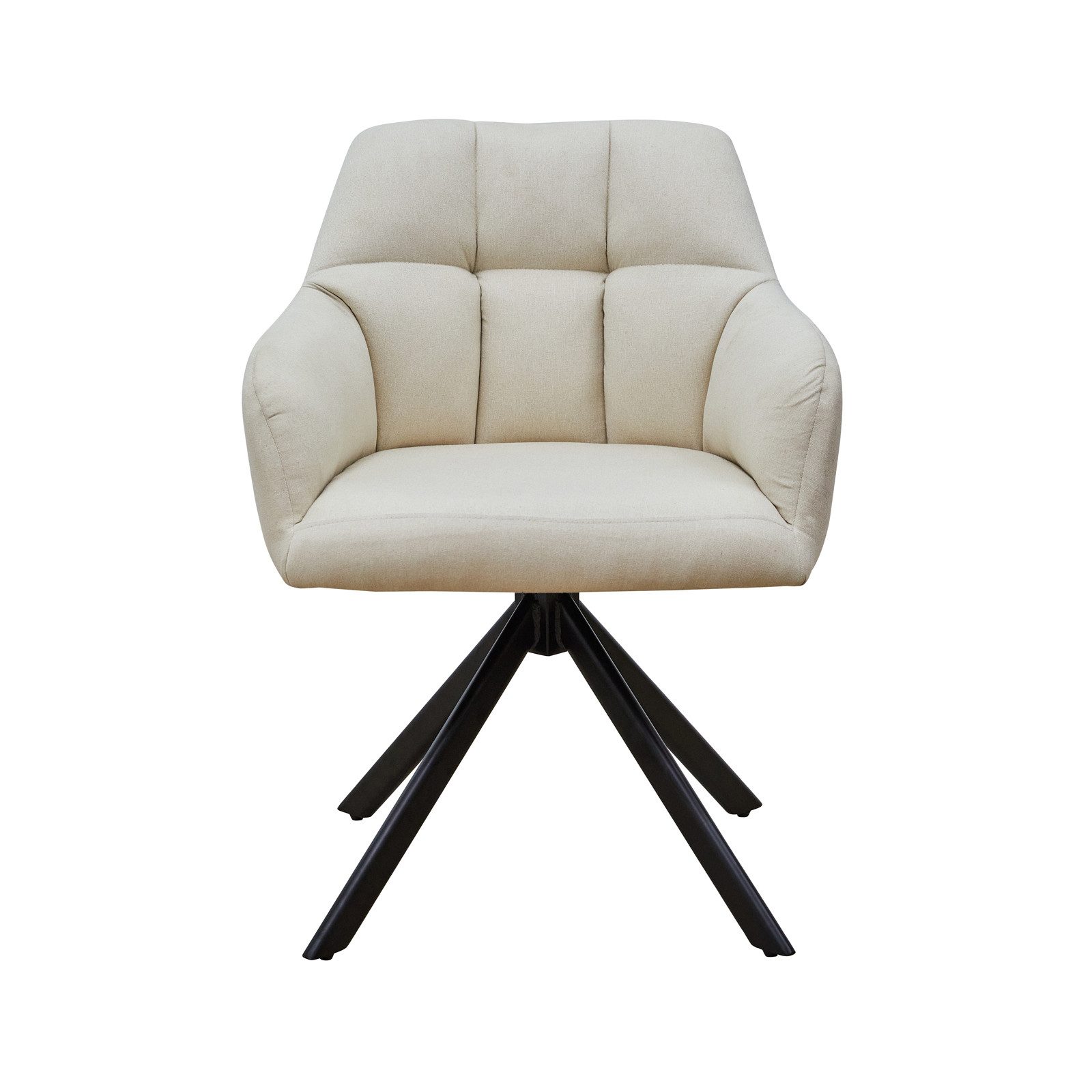 SVITA Esszimmerstuhl SORA, 360° drehbar, dick gepolstert, Stahlbeine, Stoffbezug, Beige