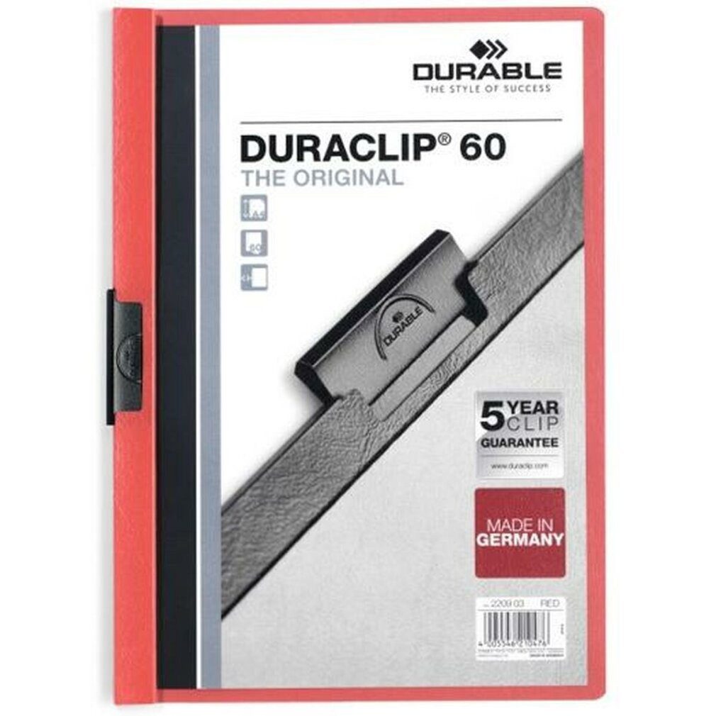DURABLE Papierscheren 25 Klemmhefter DURACLIP rot