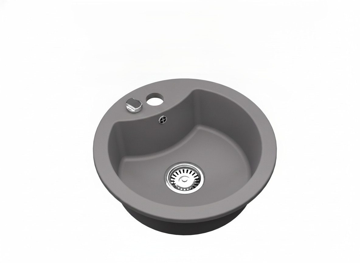 Faizee Home Granitspüle Vela Ø 49cm verschiedene Farben wahlweise mit o. ohne Armatur