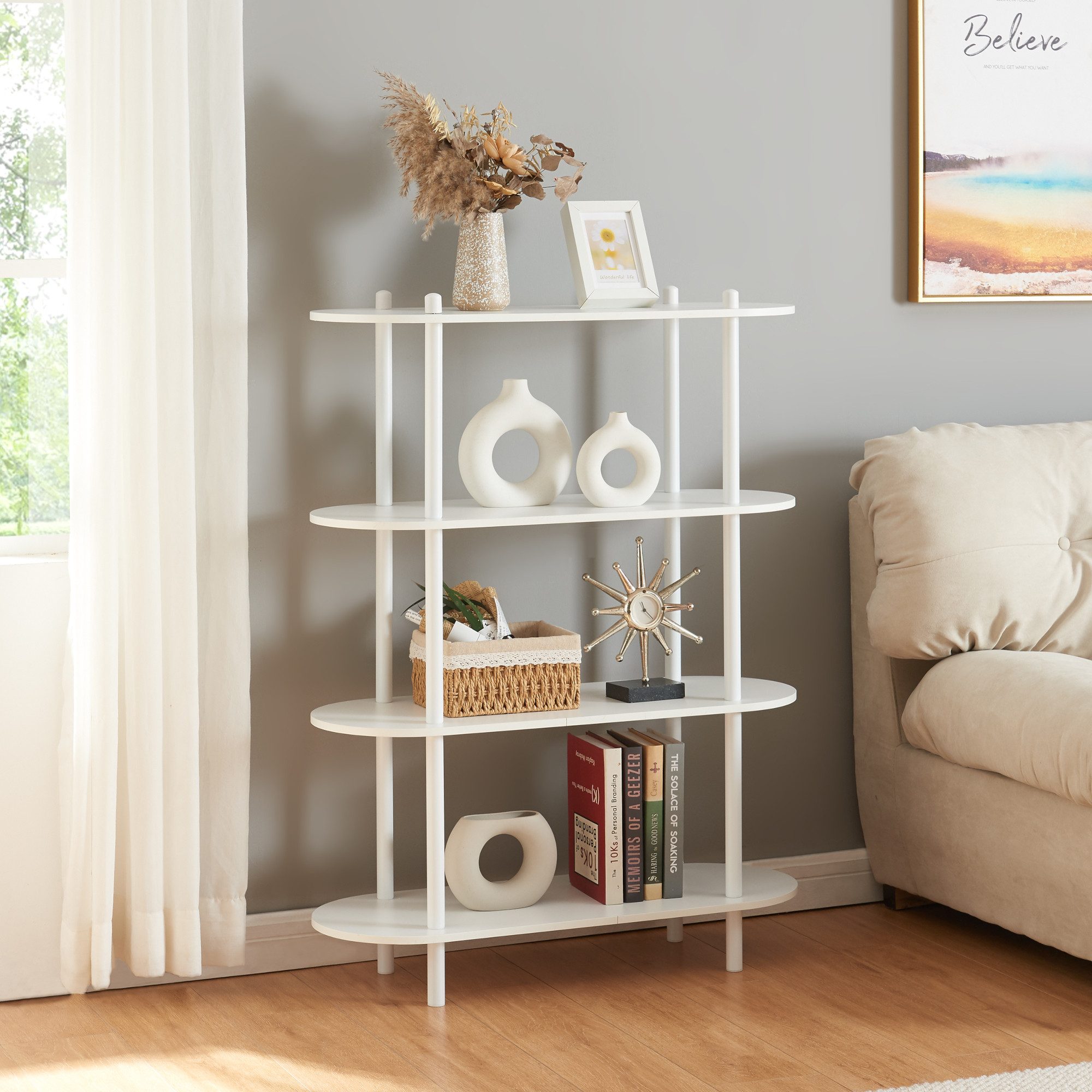 en.casa Bücherregal, »Øvre« 108x80x30 cm 4 günstig online kaufen