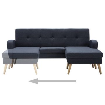 vidaXL Sofa Sofa in L-Form Stoffbezug 186 x 136 x 79 cm Dunkelgrau