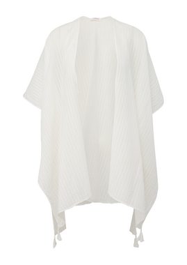 s.Oliver Poncho Poncho aus Baumwolle Quasten