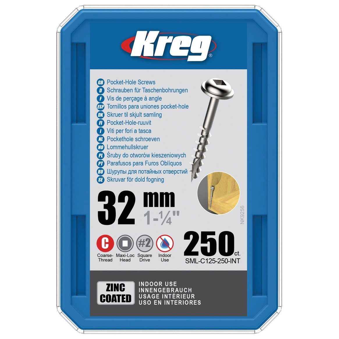 Kreg Schraube Pocket-Hole Linsenkopfschraube 32 mm 250 Stk (SML-C125-250) Vierkan