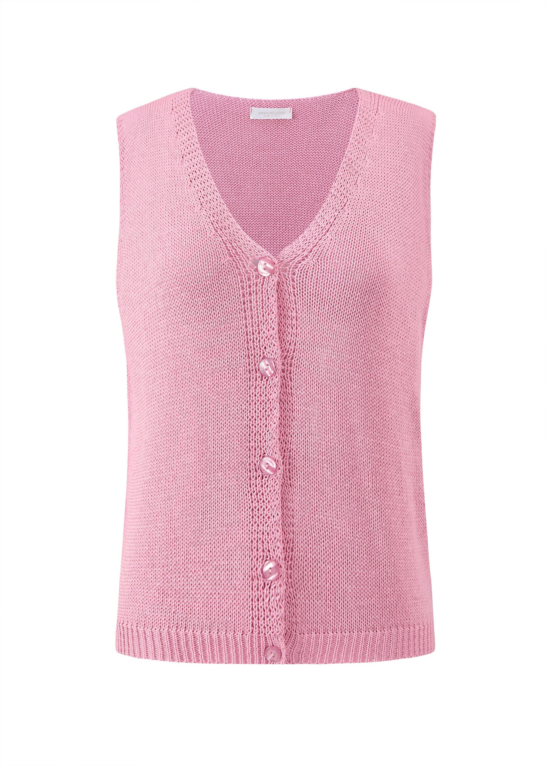 SASSYCLASSY Kurzweste Ärmellose Strickweste Damen Grober Strick V-Ausschnit günstig online kaufen