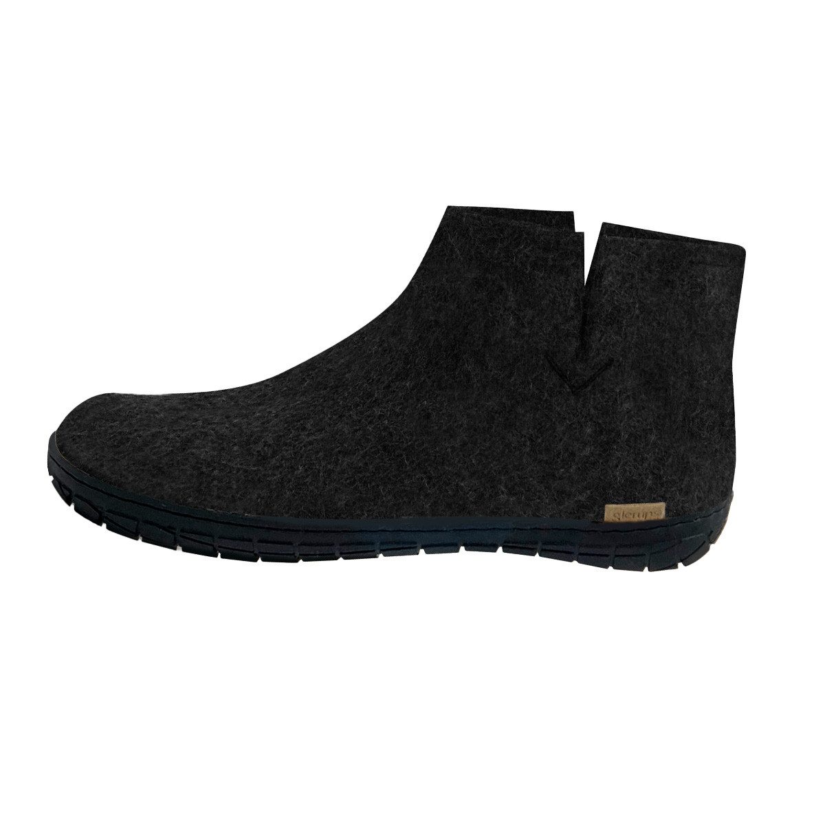 glerups dk Kautschuksohle Schwarz Hausschuh Boots - Bequeme Hausschuhe aus atmungsaktiver Wolle