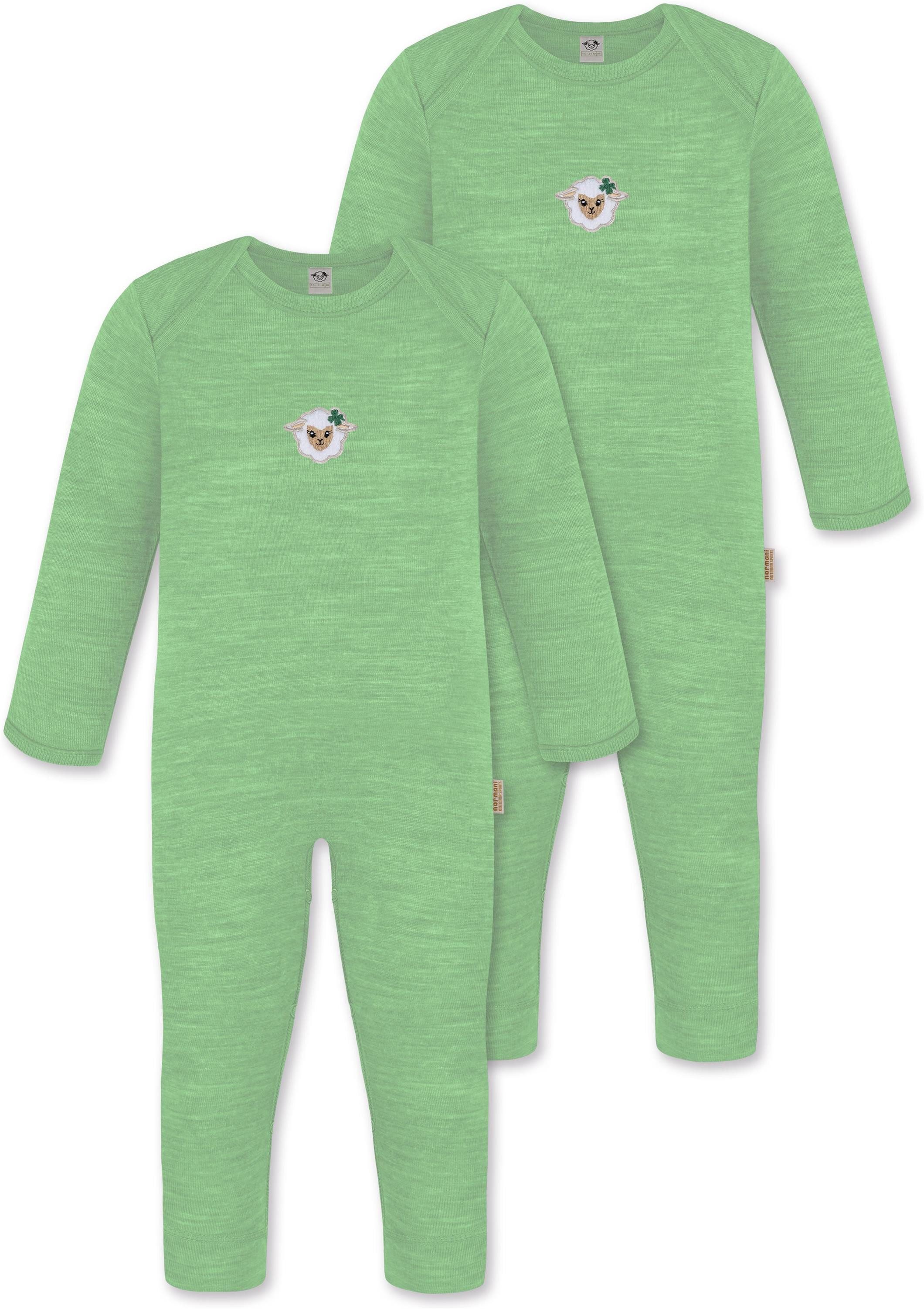 Langarmwickelbody 2er Pack Baby Merino Strampler „Waverly"