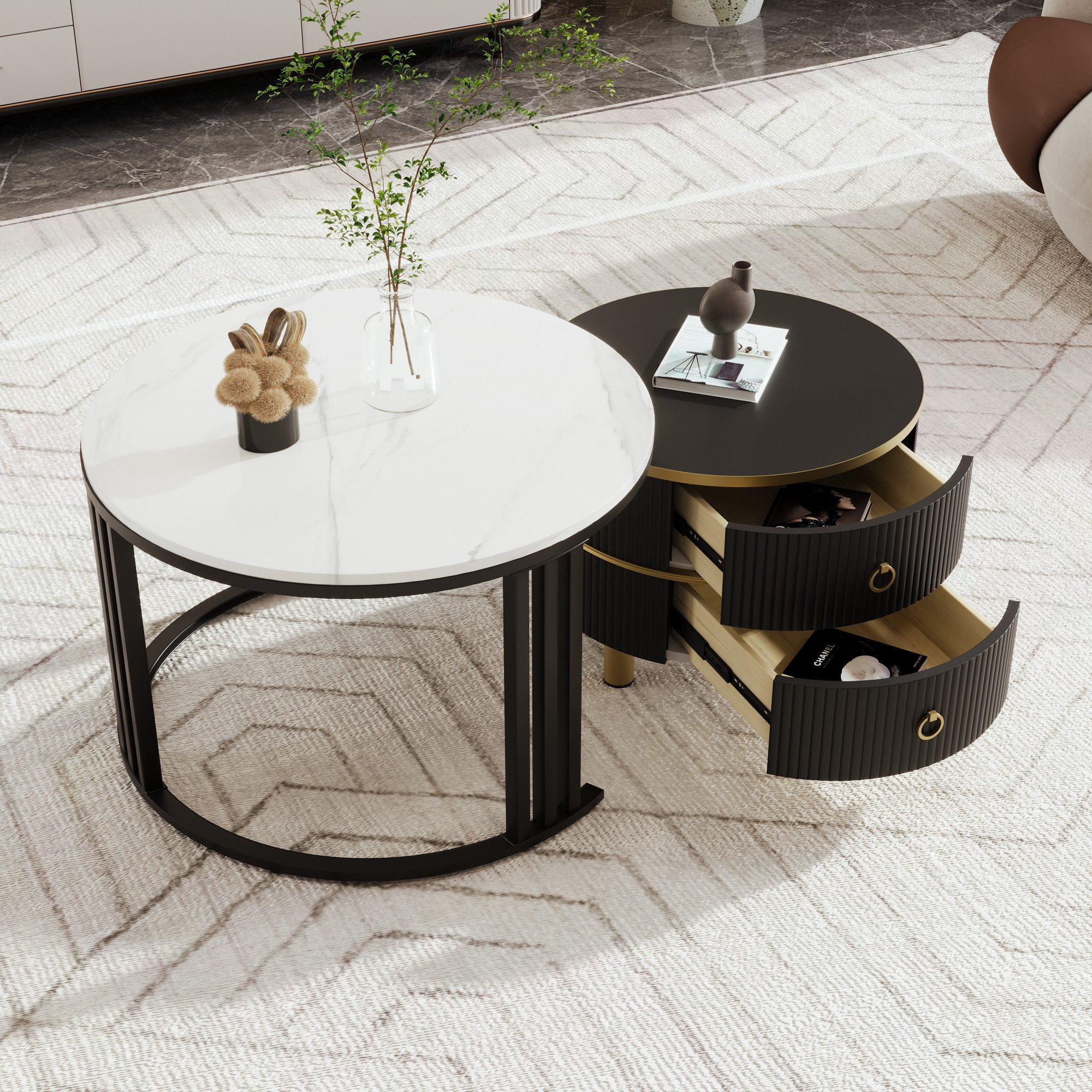 Merax Couchtisch Set aus Holz mit günstig online kaufen