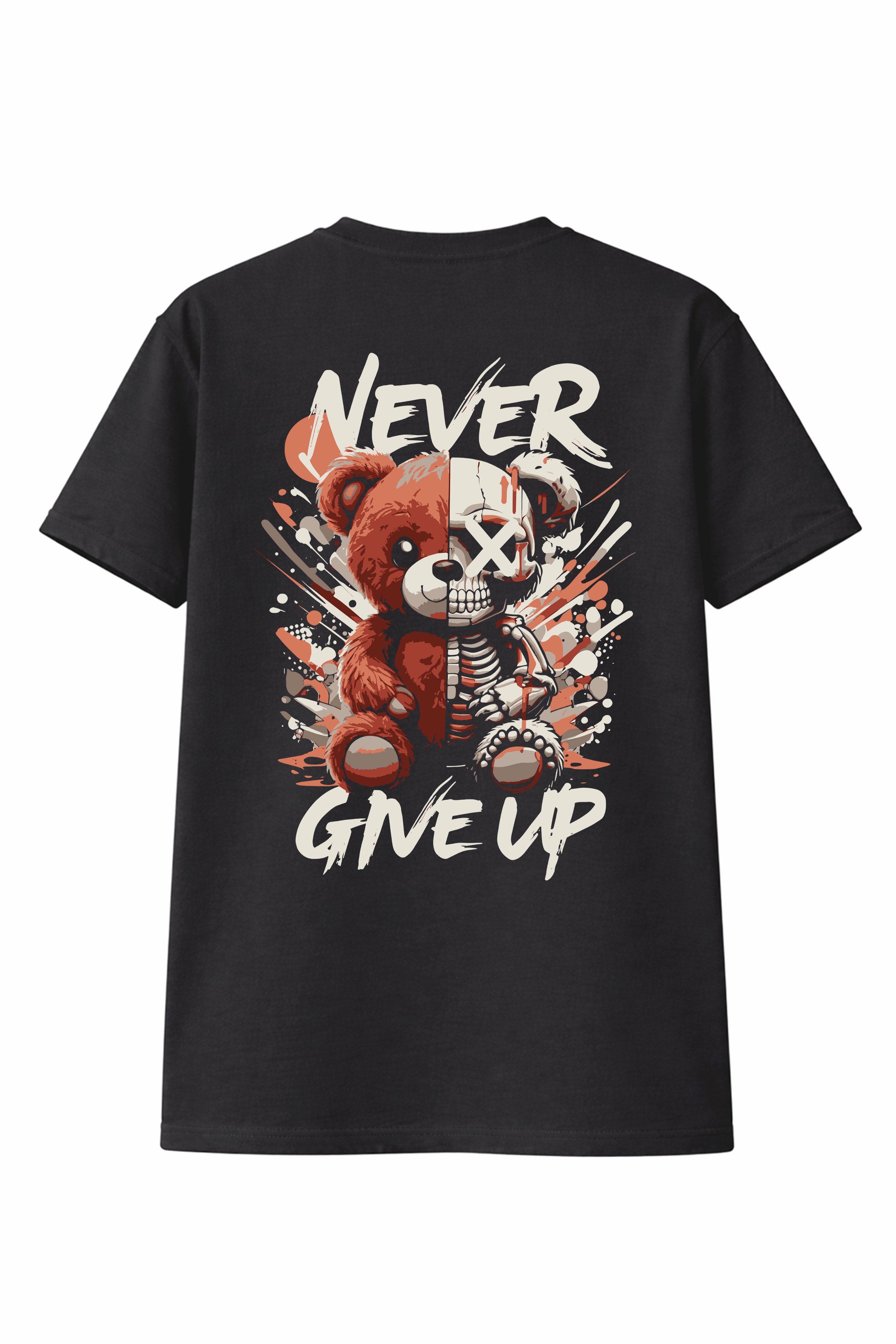 T-Shirt Herren Teddy Never Give Up Shirt Print