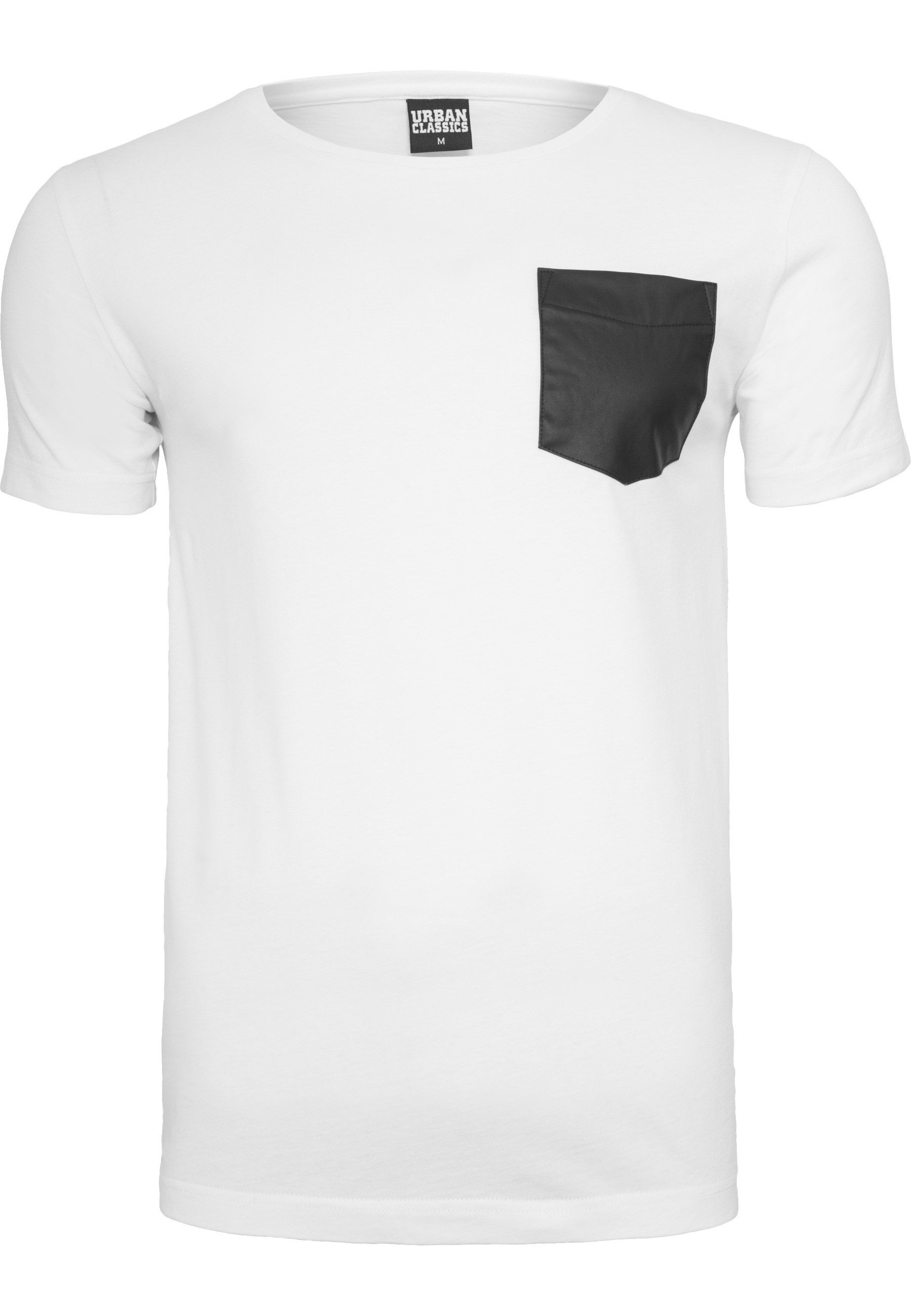 T-Shirt Urban Classics Herren Synthetic Leather Pocket Tee