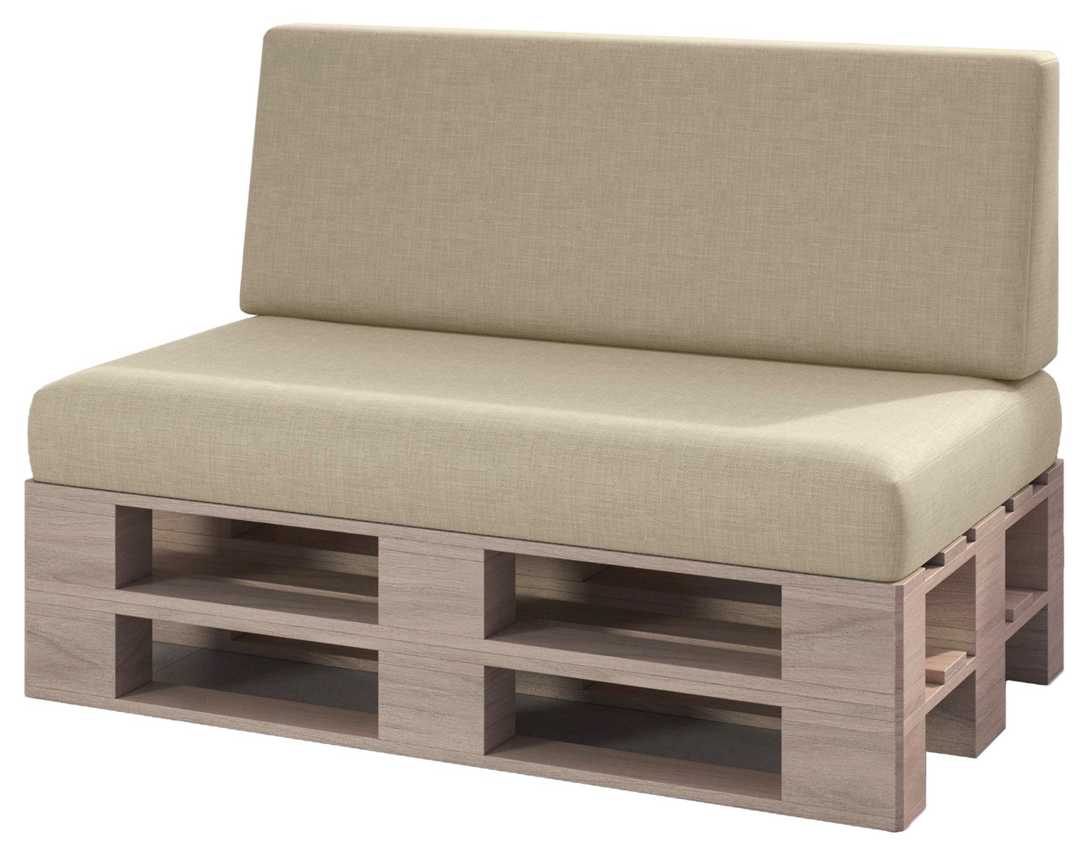 sunnypillow Palettenkissen Milano - 2er Set Palettenauflage mit abnehmbarem Bezug Kaltschaum, 2er Set Sitz- und Rückenkissen