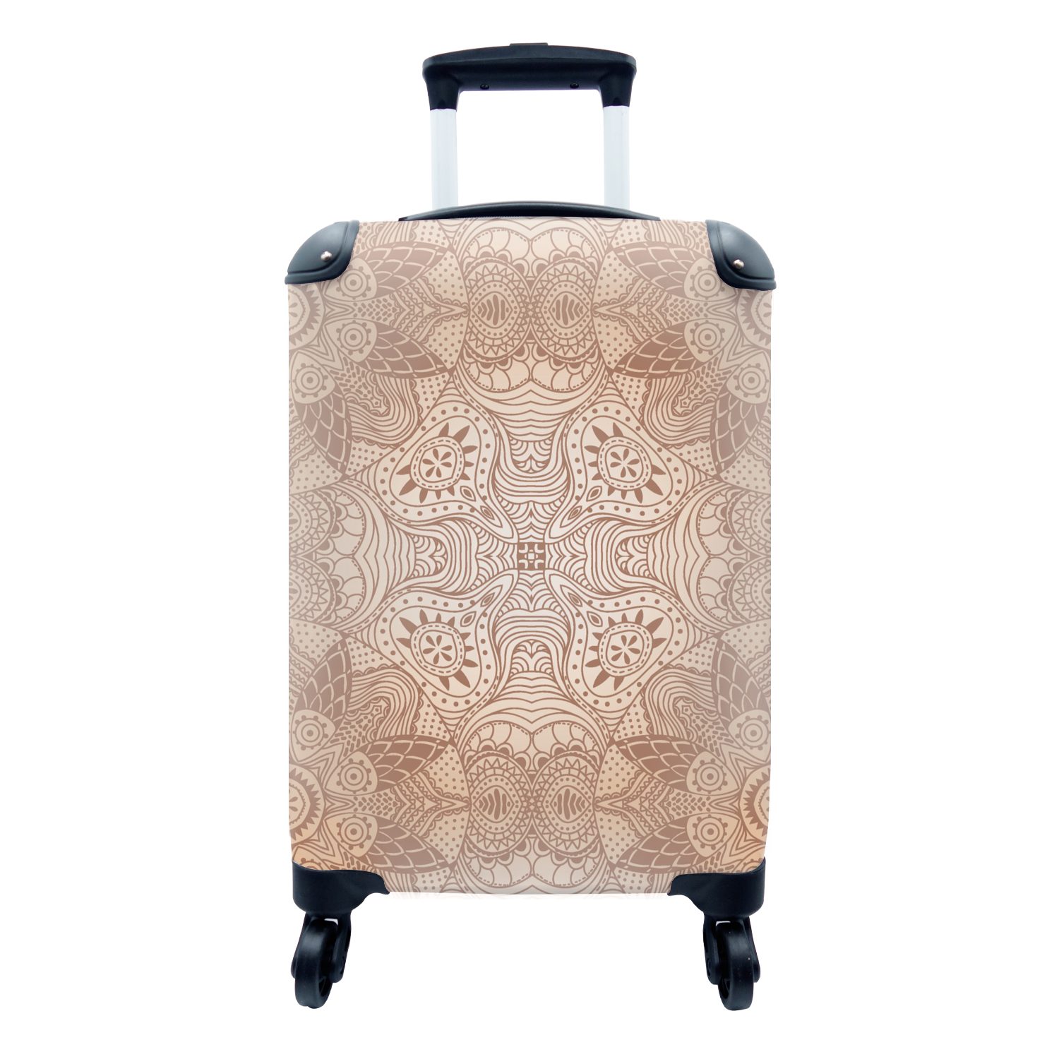 MuchoWow Handgepäckkoffer Henna - Mandala - Schablonen, 4 Rollen, Reisetasche mit rollen, Handgepäck für Ferien, Trolley, Reisekoffer | Handgepäck-Koffer