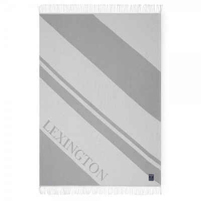 Wohndecke LEXINGTON Decke Logo Recycled Cotton Gray White (130x170), Lexington