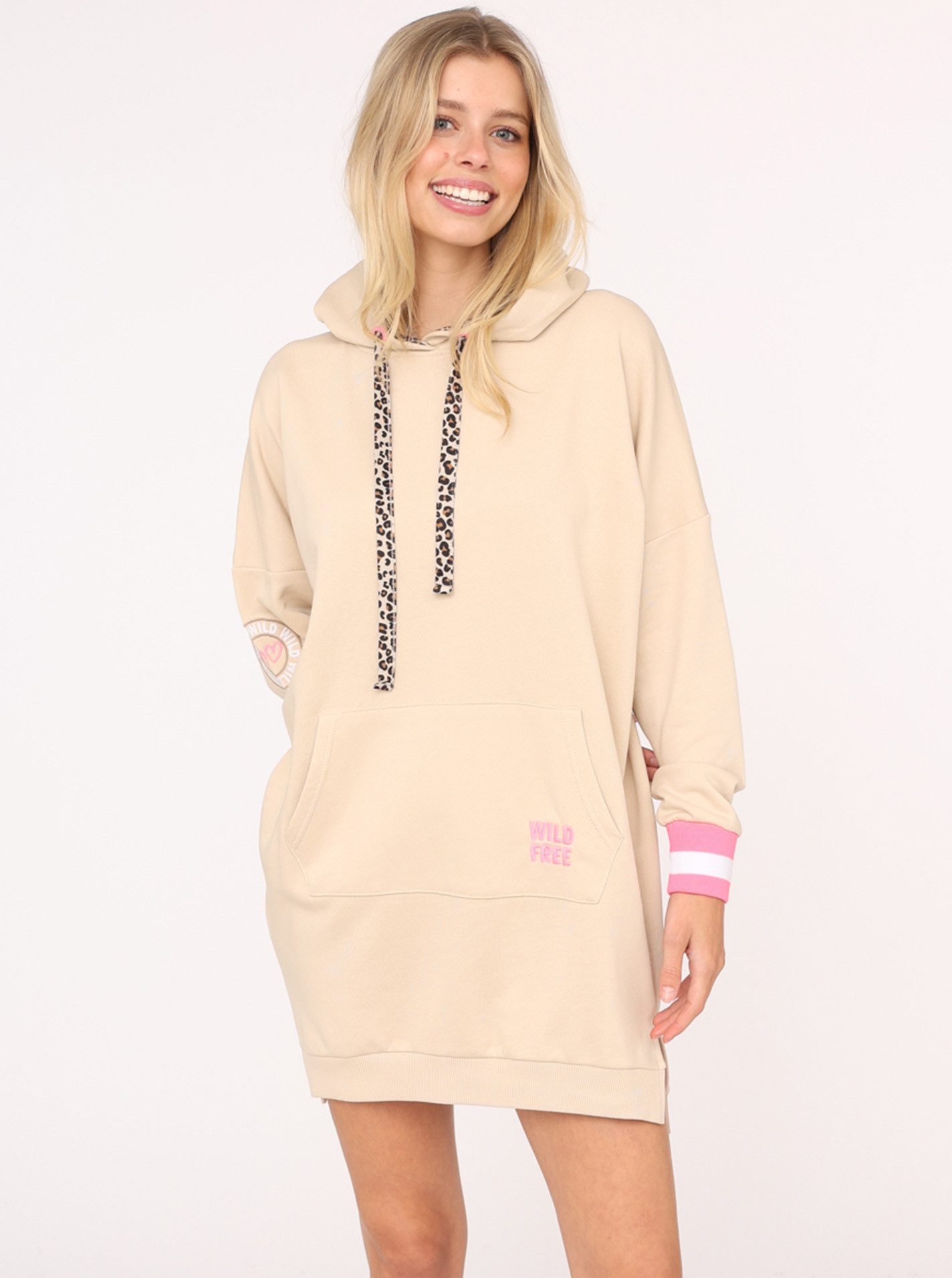 Zwillingsherz Sweatkleid "Wild Free" mit Kapuze, günstig online kaufen