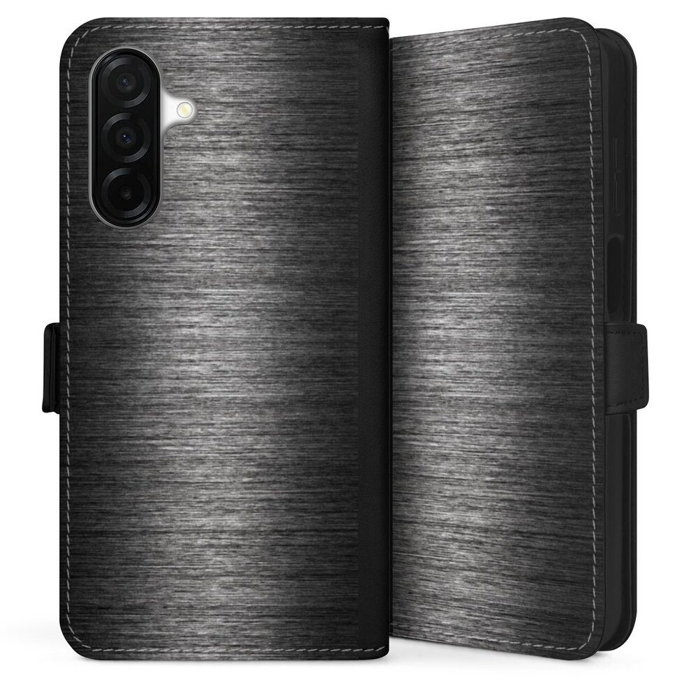 DeinDesign Handyhülle Metallic Look Metal Anthrazit Metal Look - Anthrazit, Samsung Galaxy A26 Hülle Handy Flip Case Wallet Cover