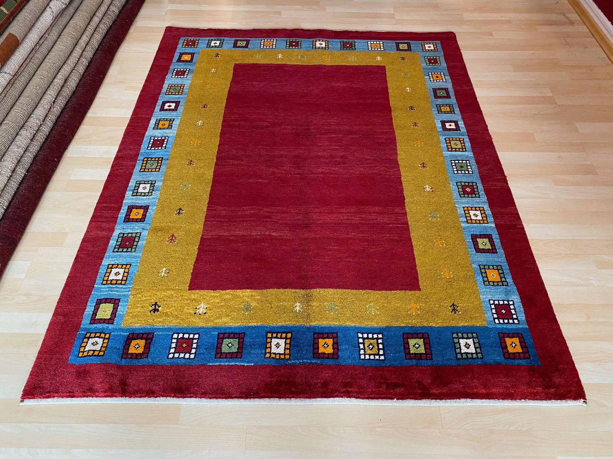 Orientteppich Perserteppich Gabbeh Teppich Handgeknüpft 194x153,  Morgenlandbazar, Echte Perserteppich und kein Kopie aus Indien