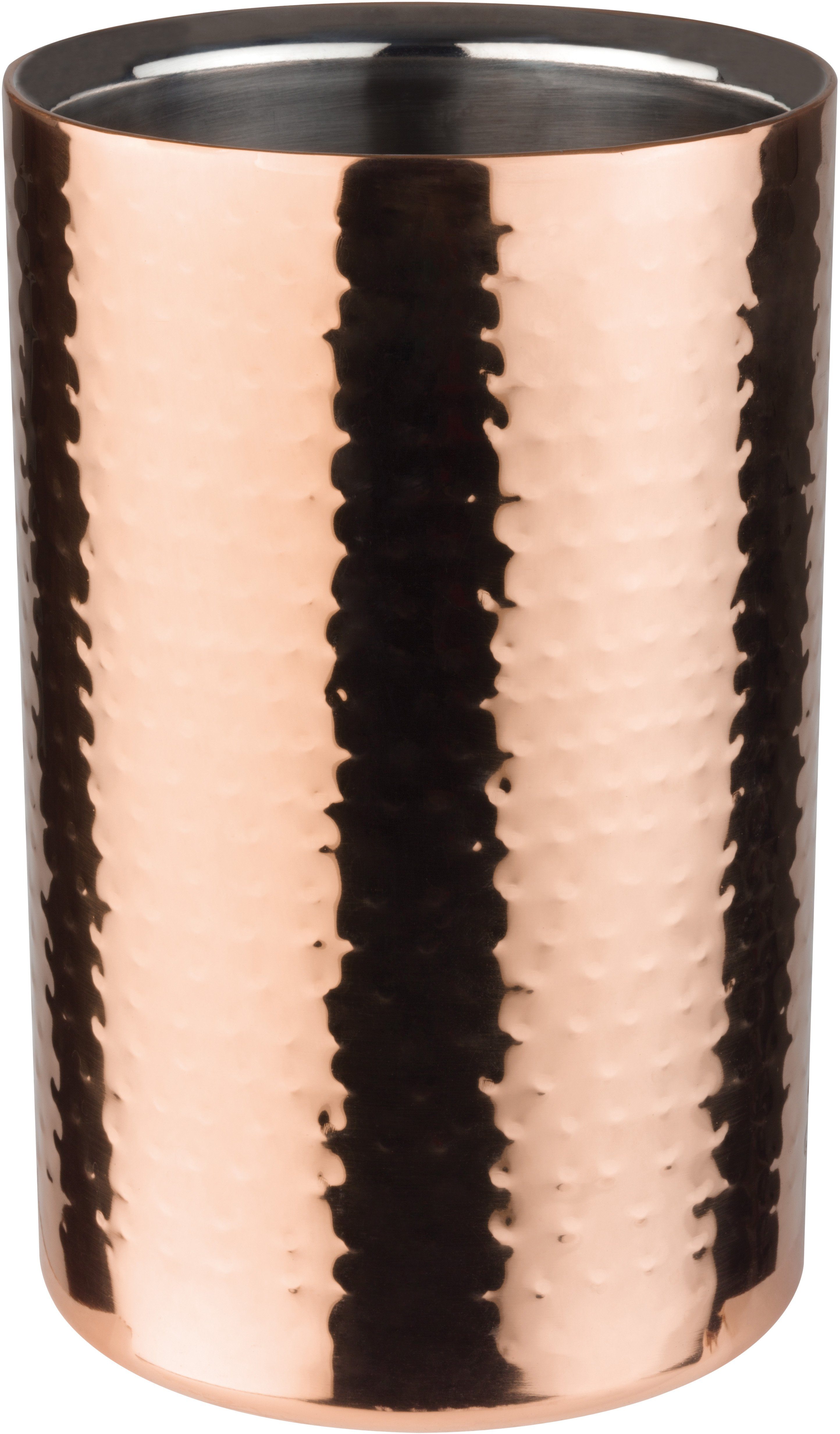 COPPER, APS Hammerschlagoptik, 0,7-1,5 Sektkühler Wein- für und cm Kupfer Ø mit 12 Liter-Flaschen,