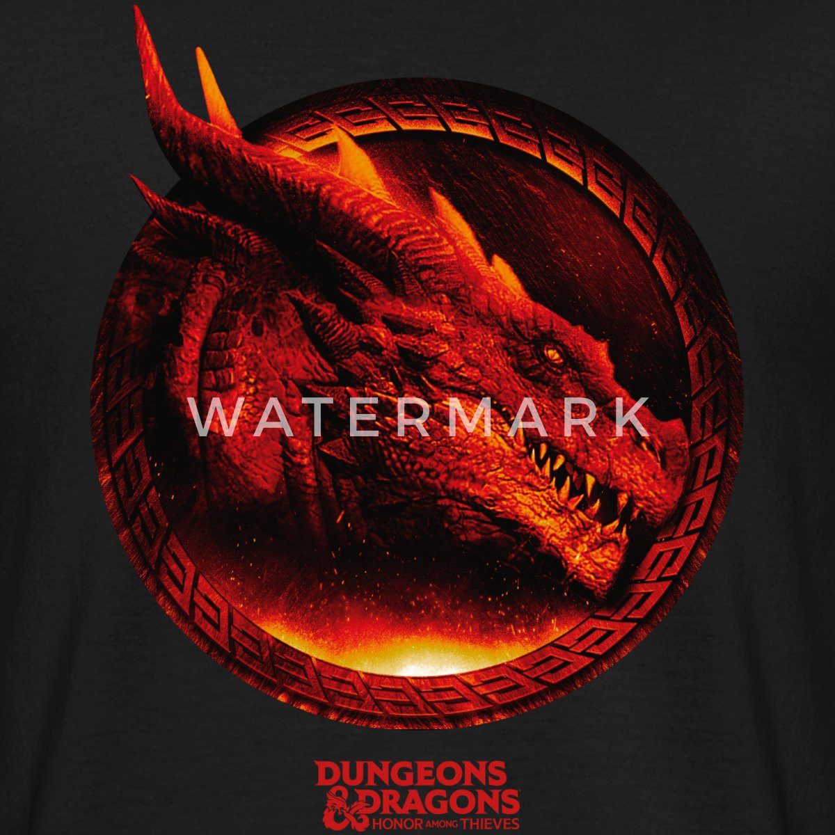 Spreadshirt T-Shirt Dungeons & Dragons DND Roter Drachenkopf Backprint Männer T-Shirt (1-tlg)