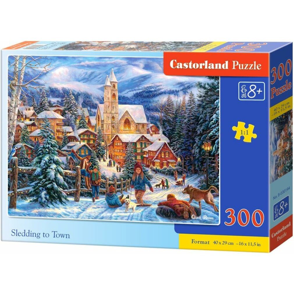 Castorland Puzzle Puzzle Schlittenfahren in der Stadt 300 Teile, Puzzleteile