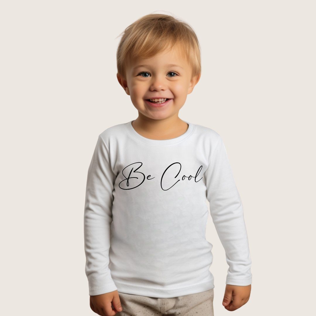 Be Cool Weiß Langarmshirt Kinder Baumwolle Shirt Babys Spruch - Lounis Kleinkinder - Langarmshirt mit & -