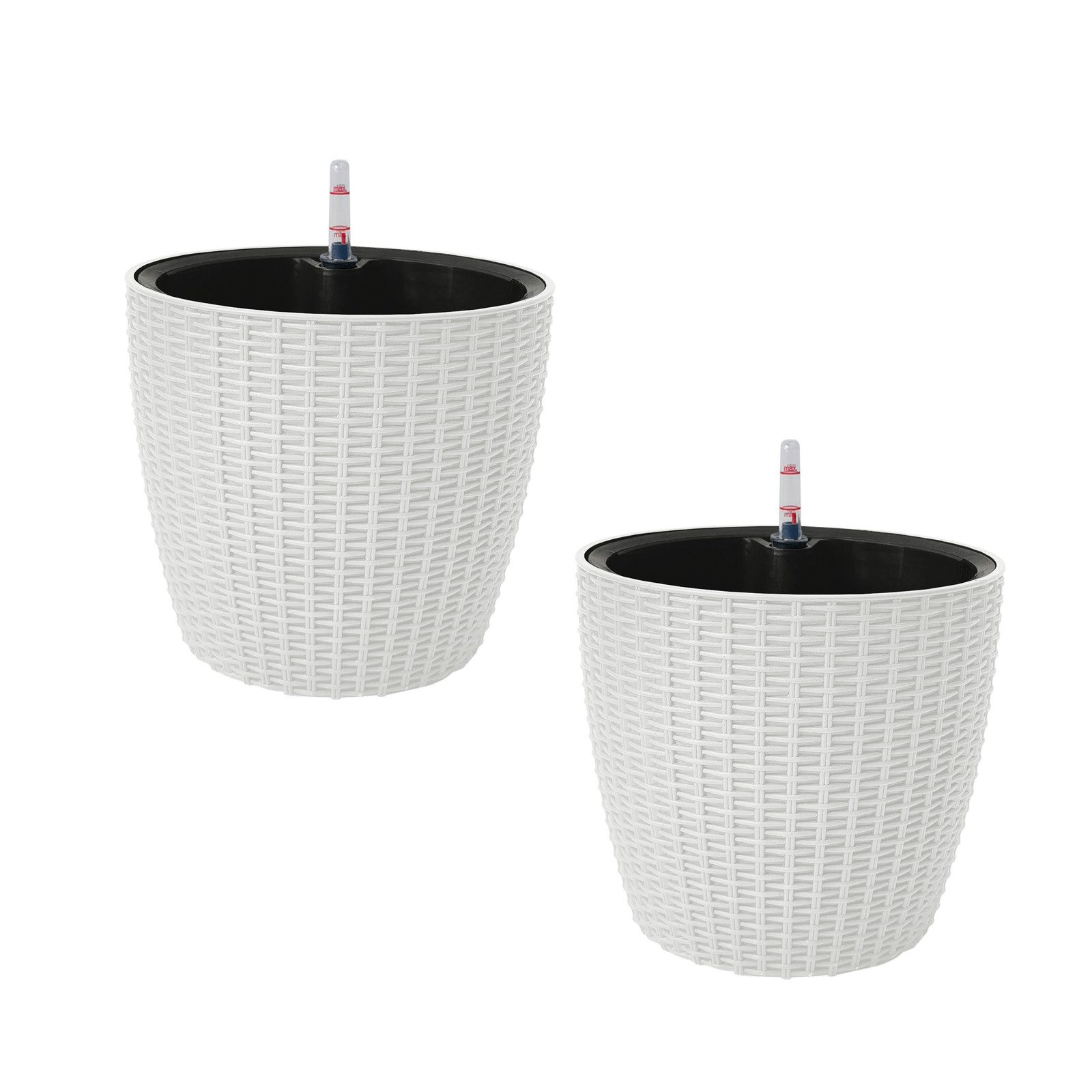 HTI-Living Blumentopf Blumentopf Hydro Ø 27 cm 2er Set Nessa Weiß (Set, 2 St., 2 Hydrotöpfe), mit Wasserspeicher und Wasserstandsanzeiger