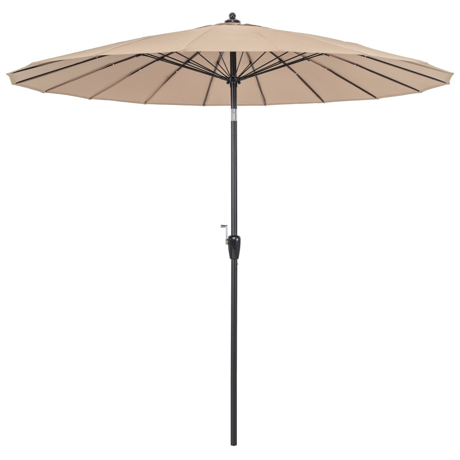 COSTWAY Sonnenschirm, für Balkon, Terrasse, 265cm, um 30° knickbar