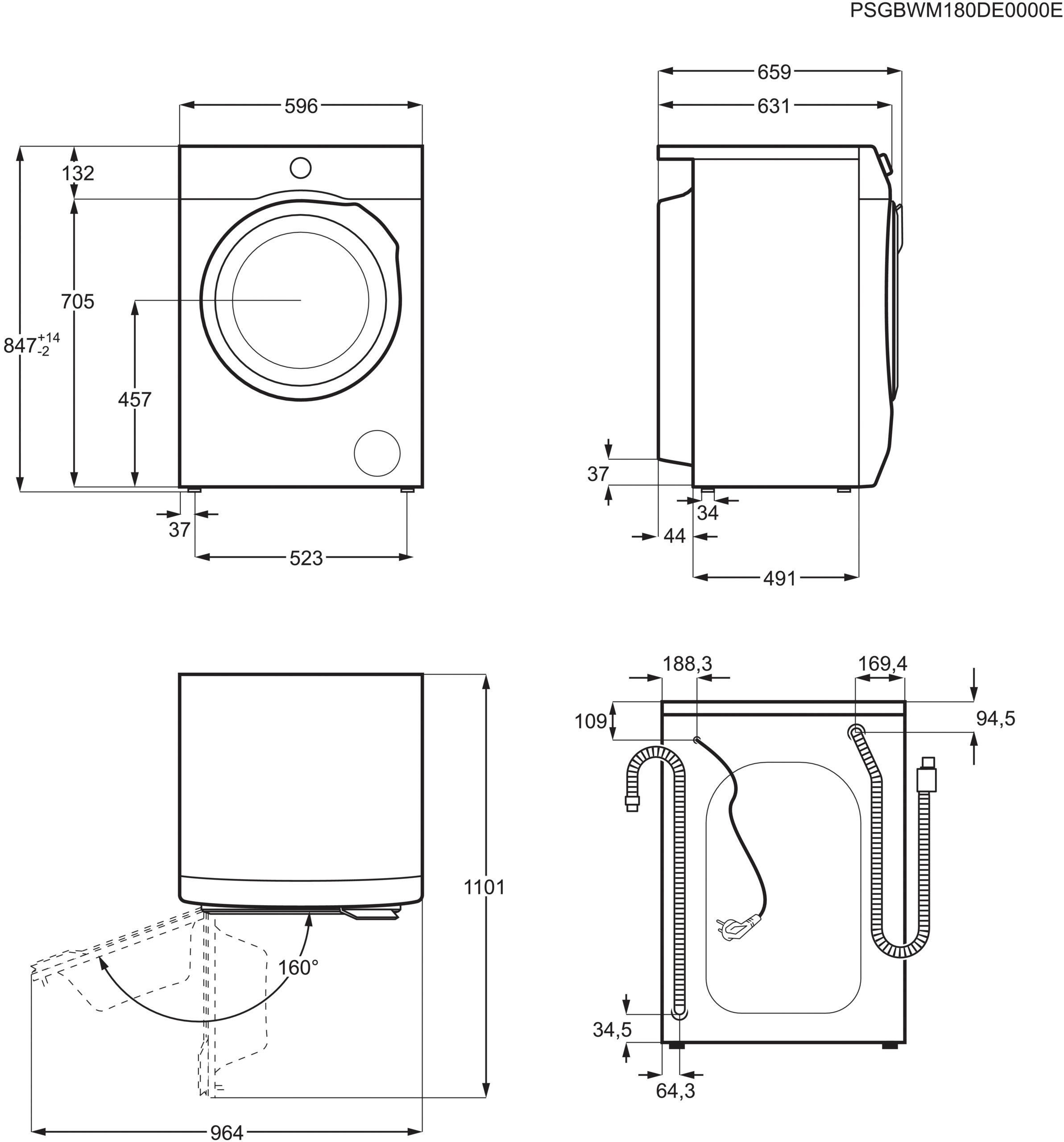 1400 Wasser 6000 Zeit, U/min, Waschmaschine AEG kg, und 40% Serie Mengenautomatik​ bis 10 mit spart LR6FA410FL, Energie - ProSense-Technologie ProSense®